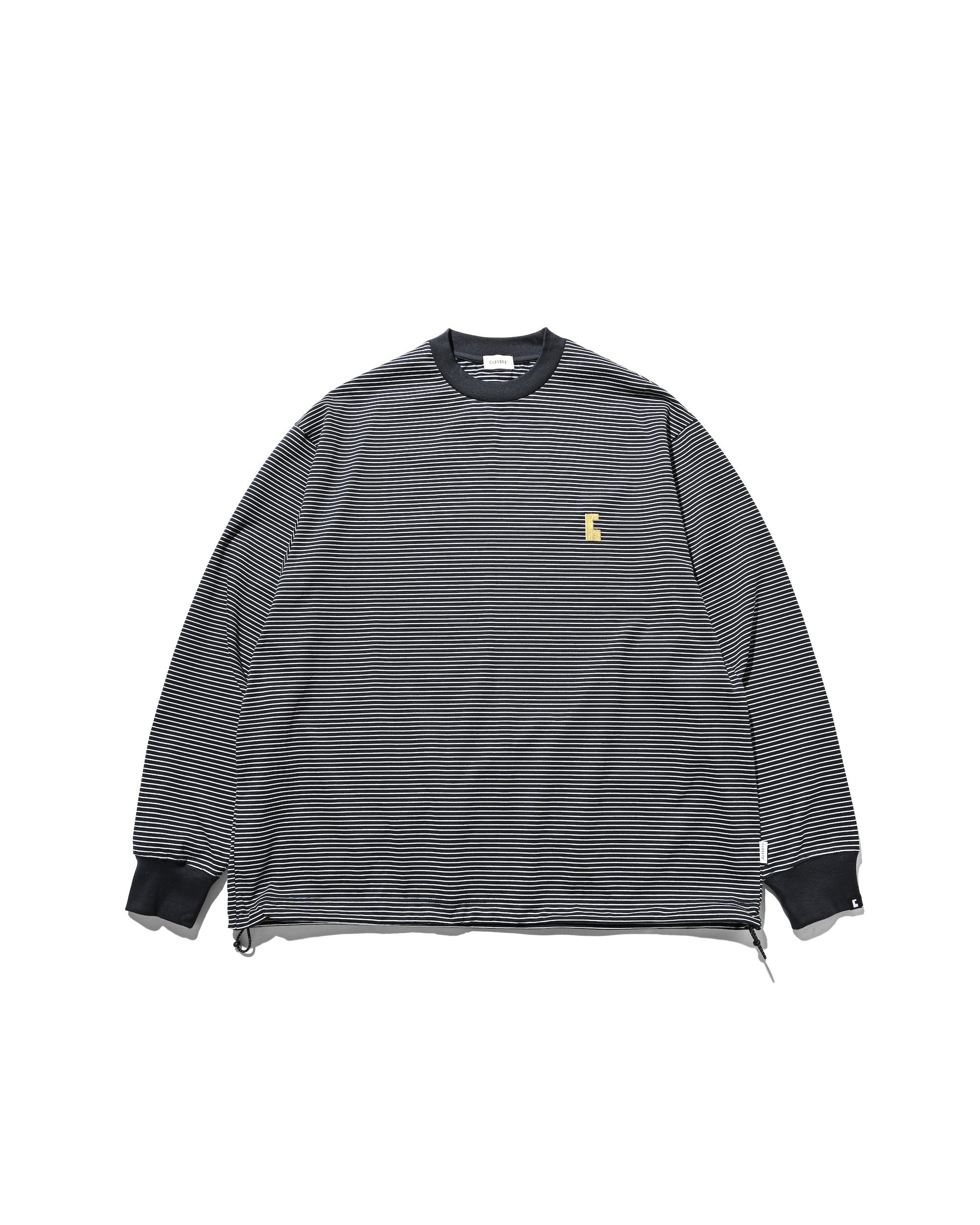 【10.22 WED 20:00- IN STOCK】"C"STRIPED L/S T-SHIRT WITH DRAWSTRINGS (NAVY×WHITE)