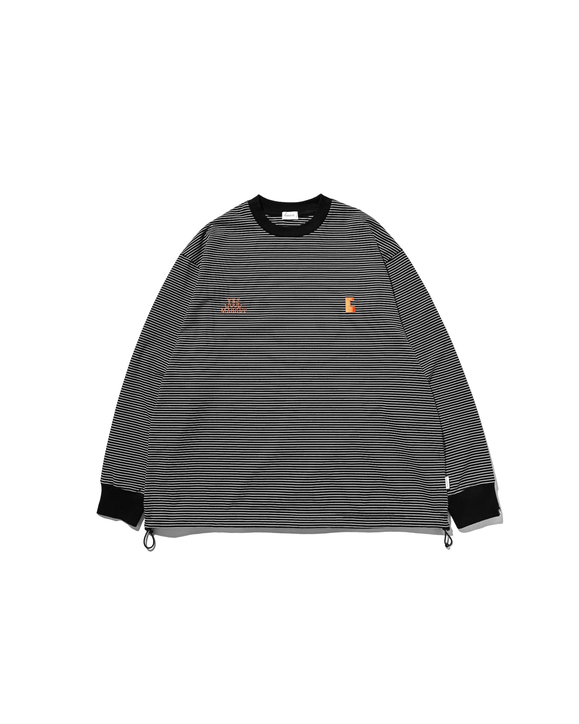 【10.15 WED 20:00- IN STOCK】"C"STRIPED L/S T-SHIRT WITH DRAWSTRINGS FOR YGM (BLACK×WHITE)