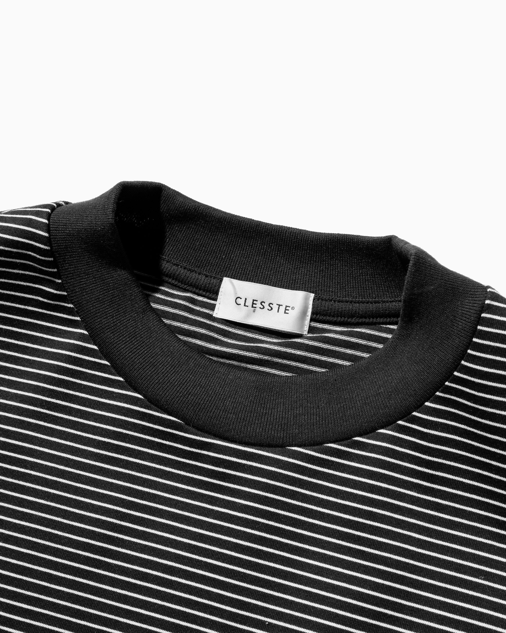 【7.30 WED 20:00- IN STOCK】"C"STRIPED MASSIVE T-SHIRT WITH DRAWSTRINGS (BLACK×WHITE)