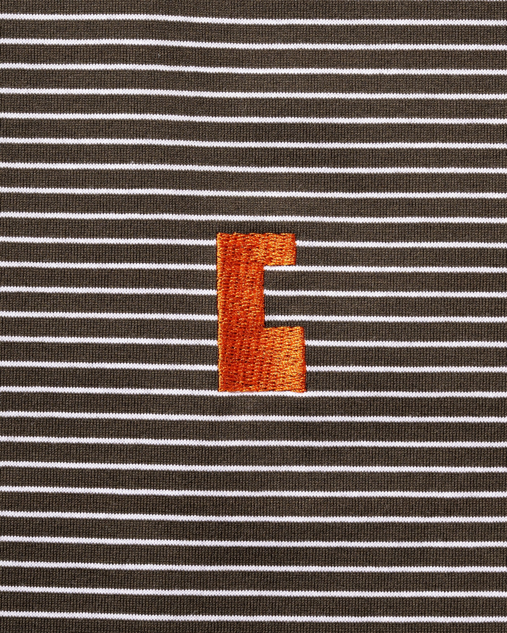 【7.30 WED 20:00- IN STOCK】"C"STRIPED MASSIVE T-SHIRT WITH DRAWSTRINGS (BROWN×WHITE)