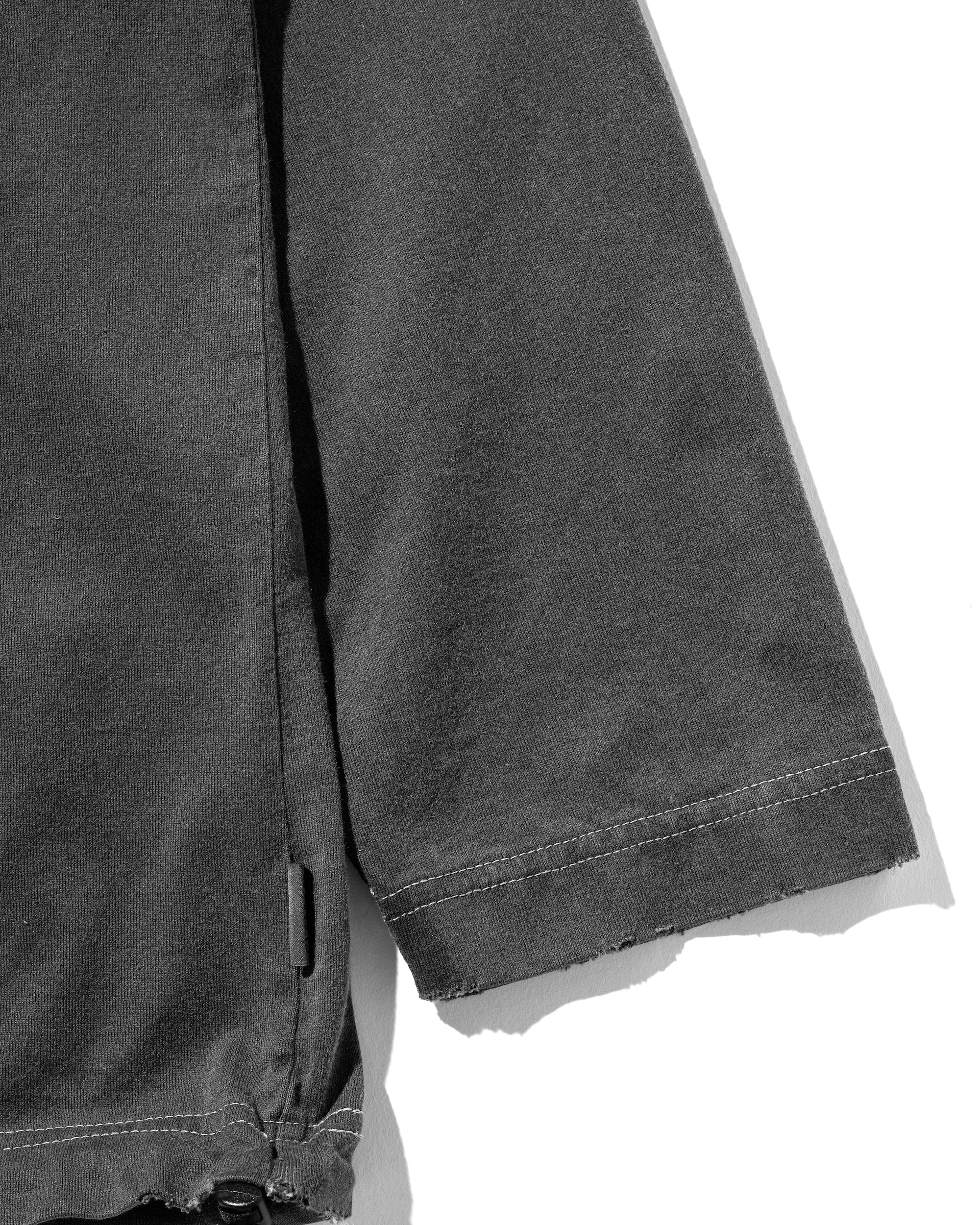 PIGMENT DYED L/S T-SHIRT WITH DRAWSTRINGS