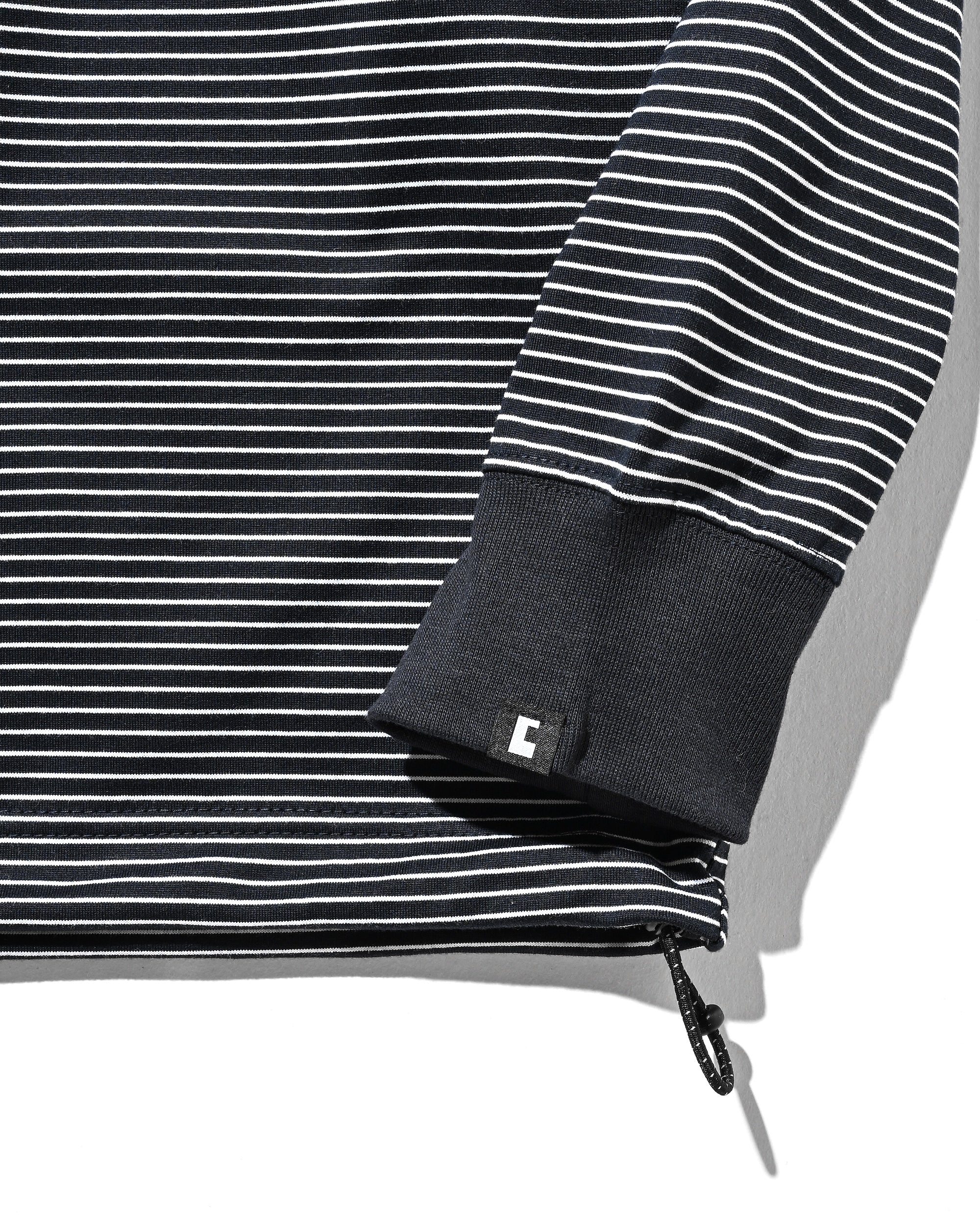 【10.22 WED 20:00- IN STOCK】"C"STRIPED L/S T-SHIRT WITH DRAWSTRINGS (NAVY×WHITE)