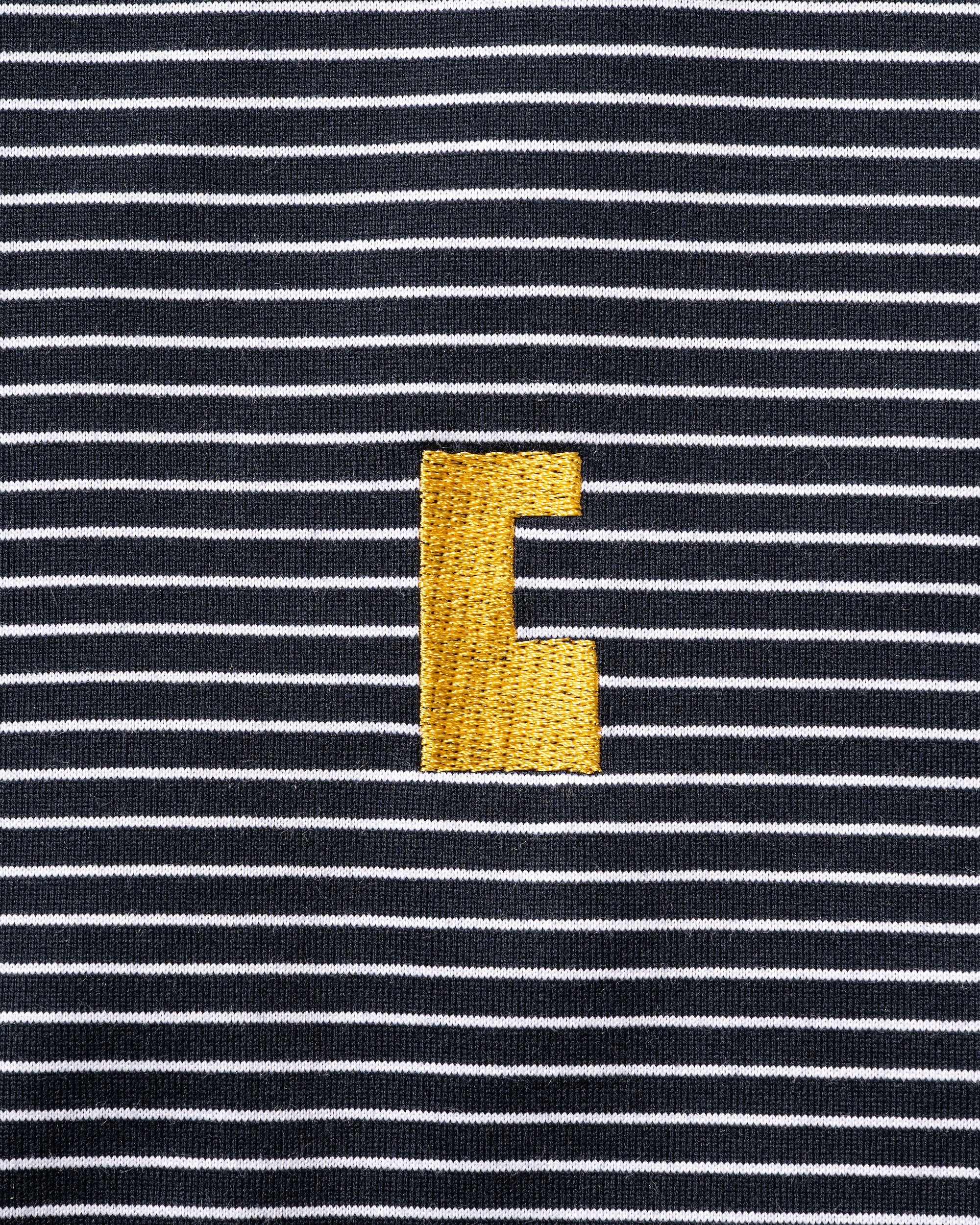 【7.30 WED 20:00- IN STOCK】"C"STRIPED MASSIVE T-SHIRT WITH DRAWSTRINGS (NAVY×WHITE)