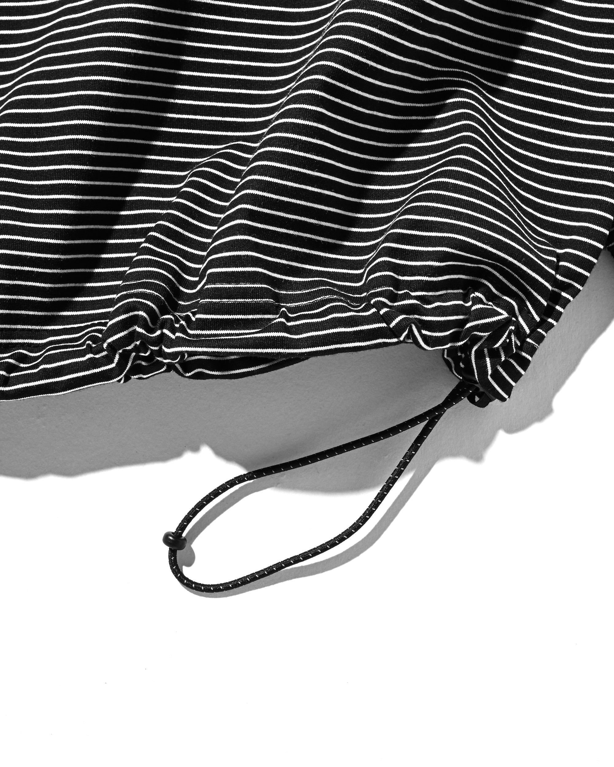【10.15 WED 20:00- IN STOCK】"C"STRIPED L/S T-SHIRT WITH DRAWSTRINGS FOR YGM (BLACK×WHITE)
