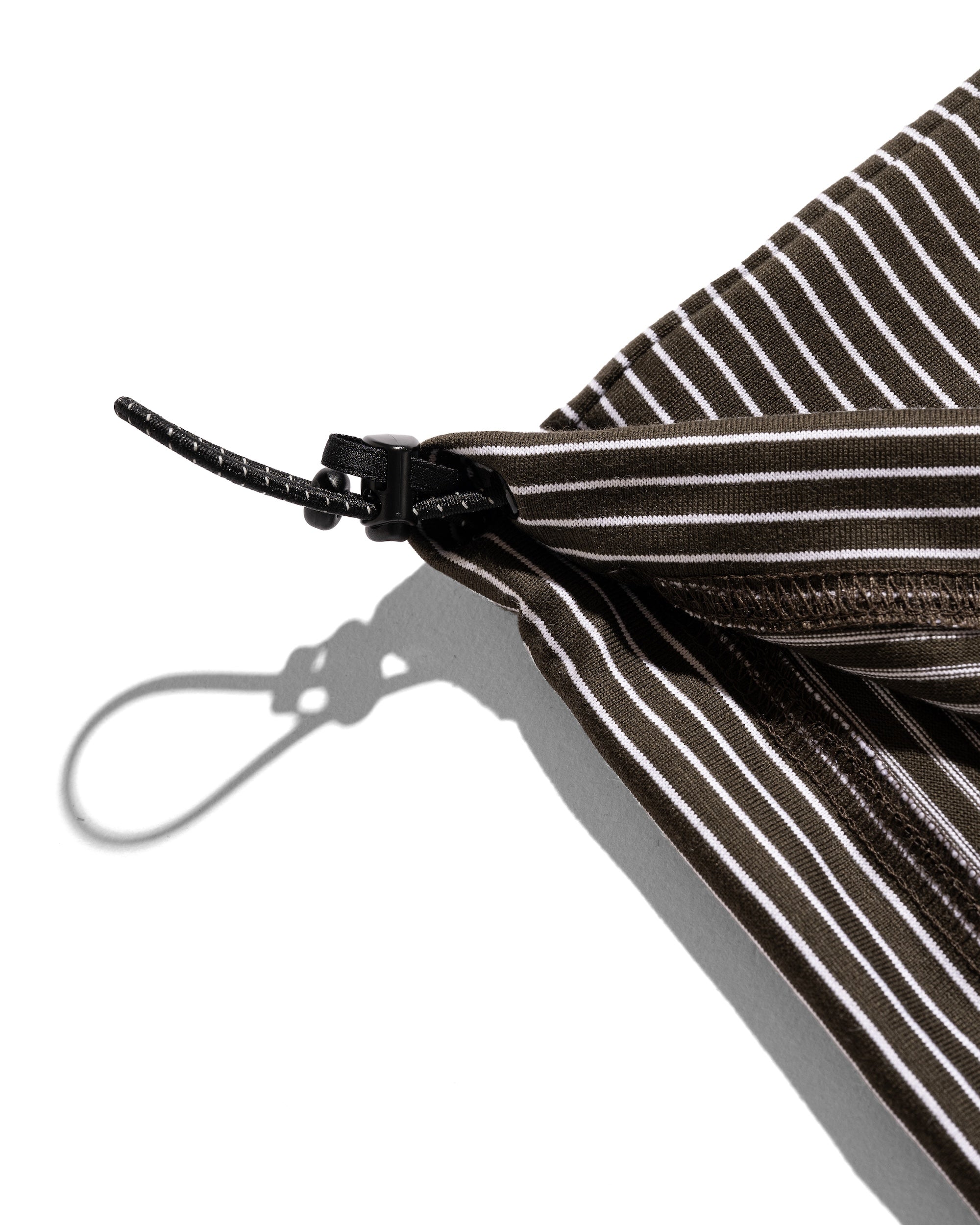 【7.30 WED 20:00- IN STOCK】"C"STRIPED MASSIVE T-SHIRT WITH DRAWSTRINGS (BROWN×WHITE)