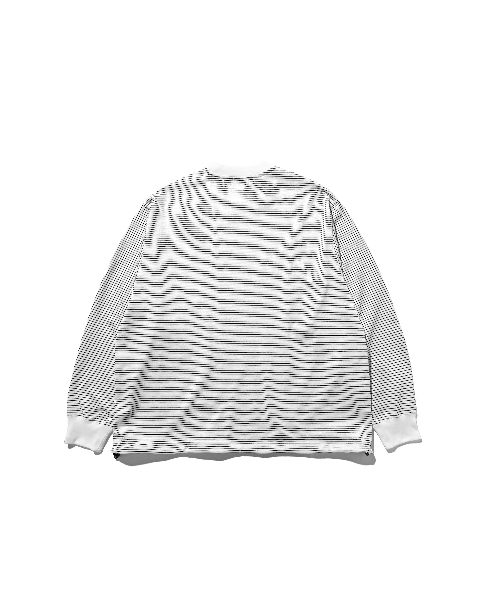 【10.22 WED 20:00- IN STOCK】"C"STRIPED L/S T-SHIRT WITH DRAWSTRINGS (WHITE×BLACK)