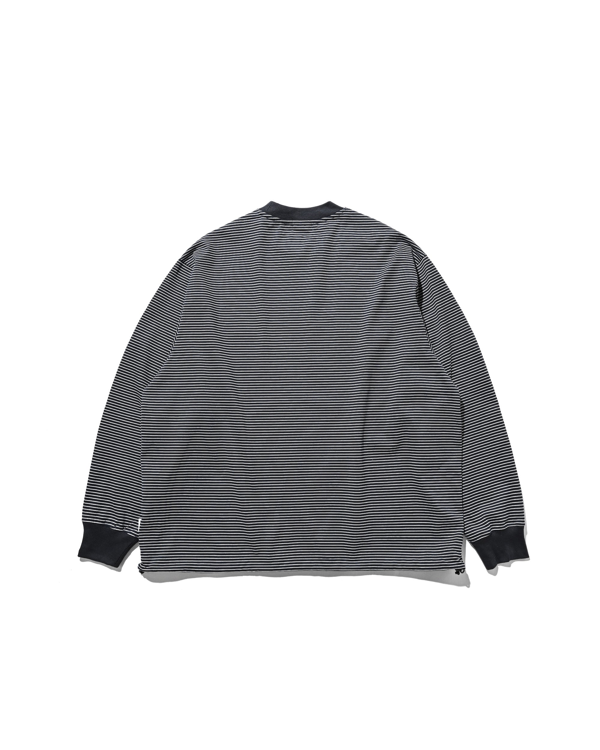 【10.22 WED 20:00- IN STOCK】"C"STRIPED L/S T-SHIRT WITH DRAWSTRINGS (NAVY×WHITE)
