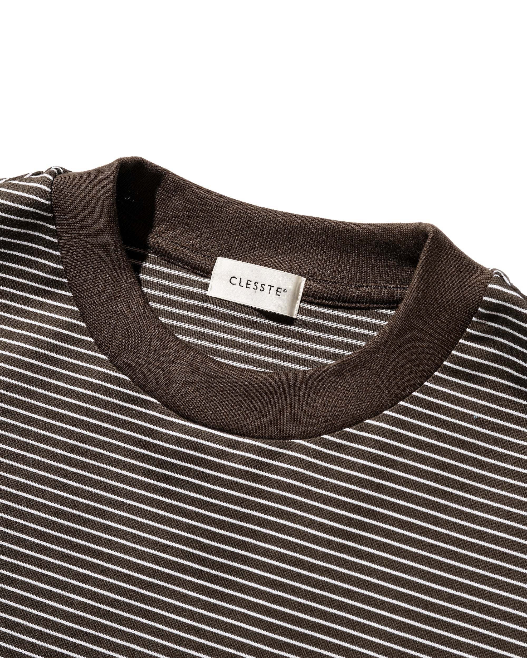 【10.22 WED 20:00- IN STOCK】"C"STRIPED L/S T-SHIRT WITH DRAWSTRINGS (BROWN×WHITE)