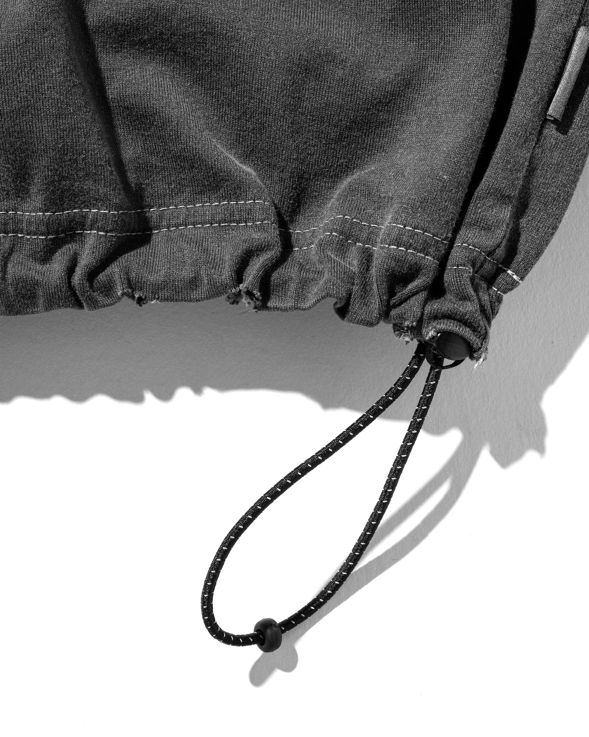 "C"PIGMENT DYED L/S T-SHIRT WITH DRAWSTRINGS