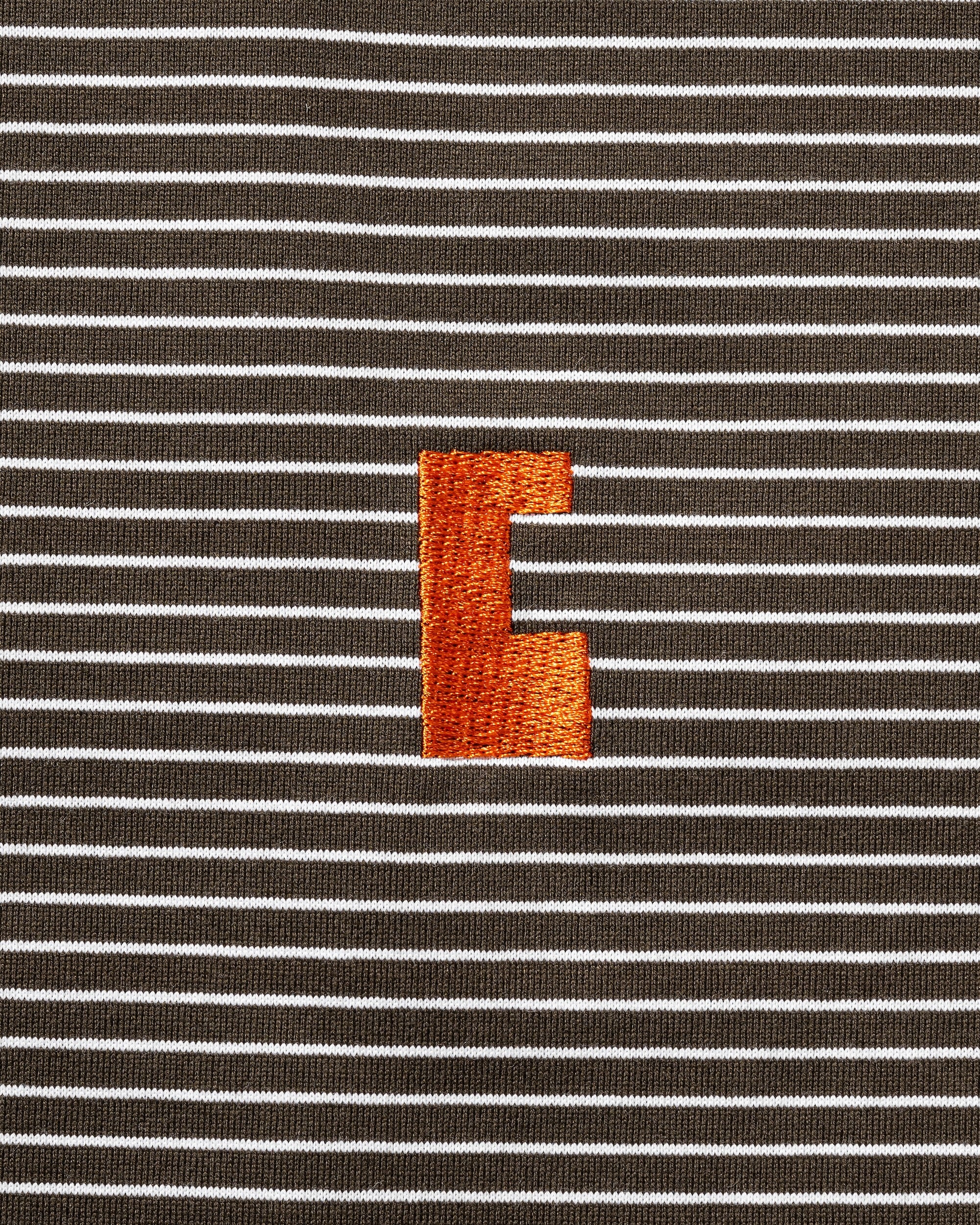 【10.22 WED 20:00- IN STOCK】"C"STRIPED L/S T-SHIRT WITH DRAWSTRINGS (BROWN×WHITE)