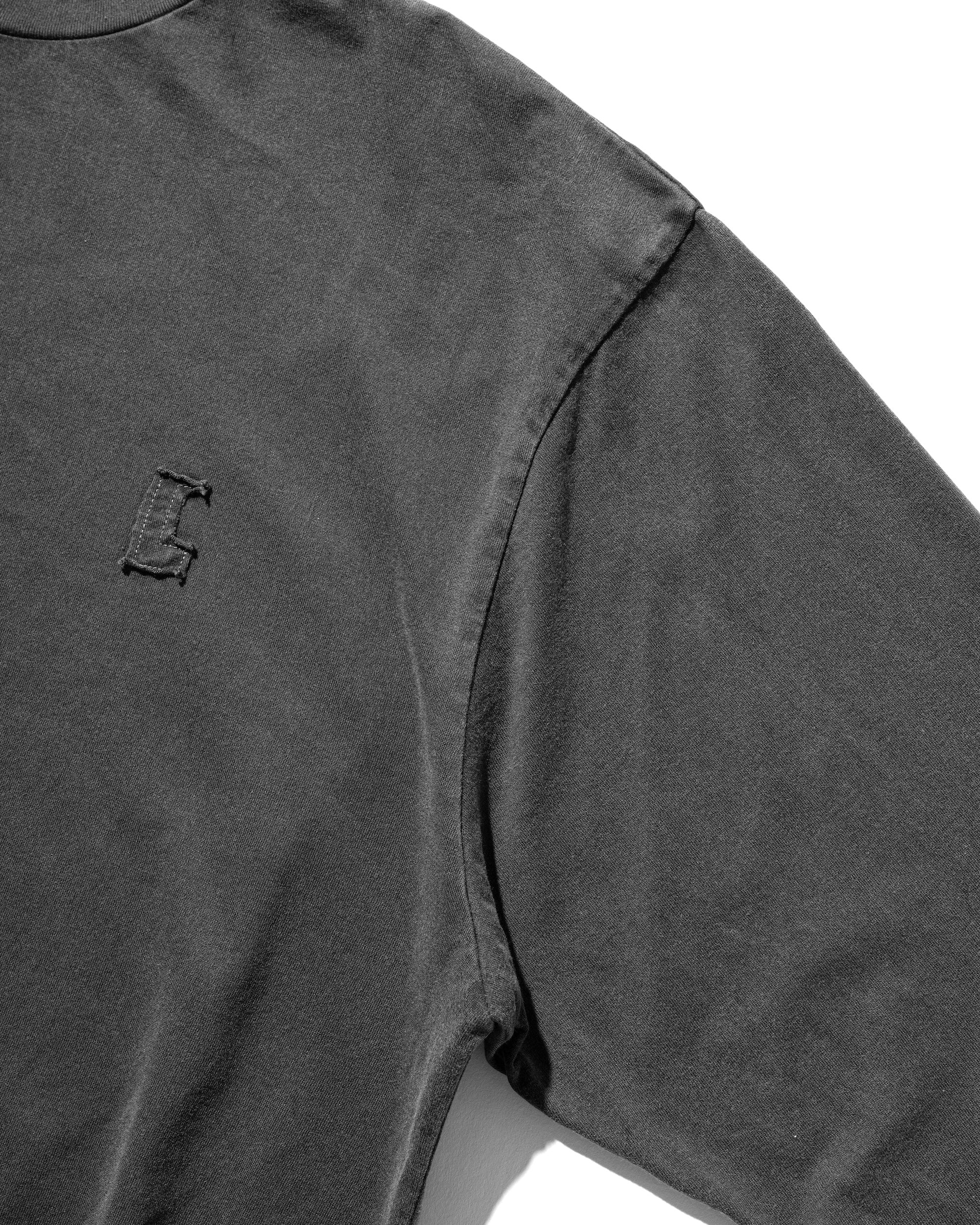 "C"PIGMENT DYED L/S T-SHIRT WITH DRAWSTRINGS