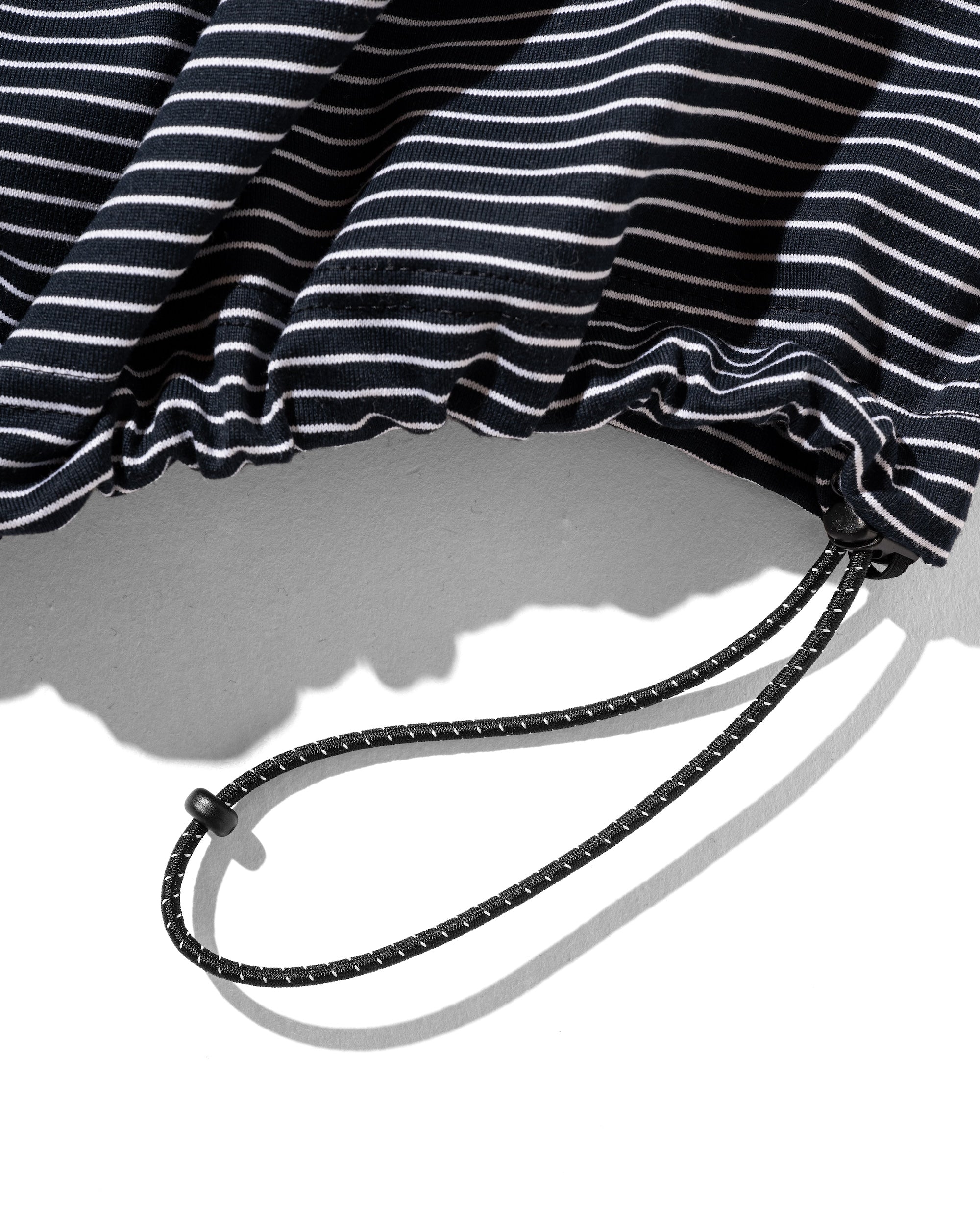 【7.30 WED 20:00- IN STOCK】"C"STRIPED MASSIVE T-SHIRT WITH DRAWSTRINGS (NAVY×WHITE)