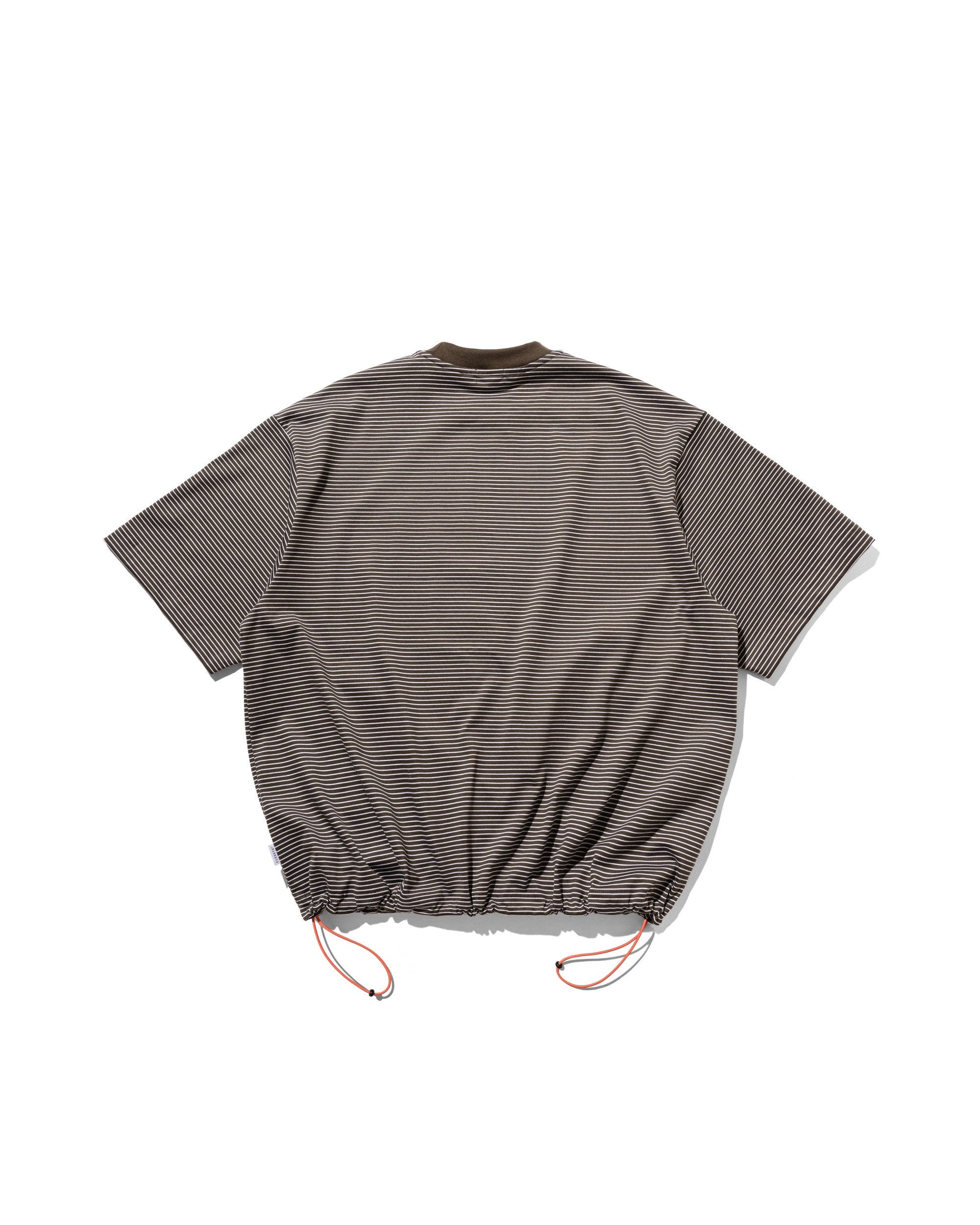 【6.13 SAT 20:00- IN STOCK】"C×CONCEPT" STRIPED S/S T-SHIRT WITH DRAWSTRINGS (BROWN×WHITE)