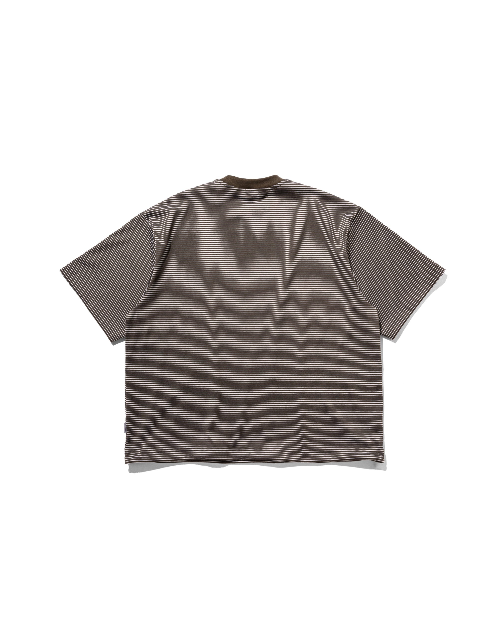 【6.13 SAT 20:00- IN STOCK】"C×CONCEPT" STRIPED S/S T-SHIRT WITH DRAWSTRINGS (BROWN×WHITE)