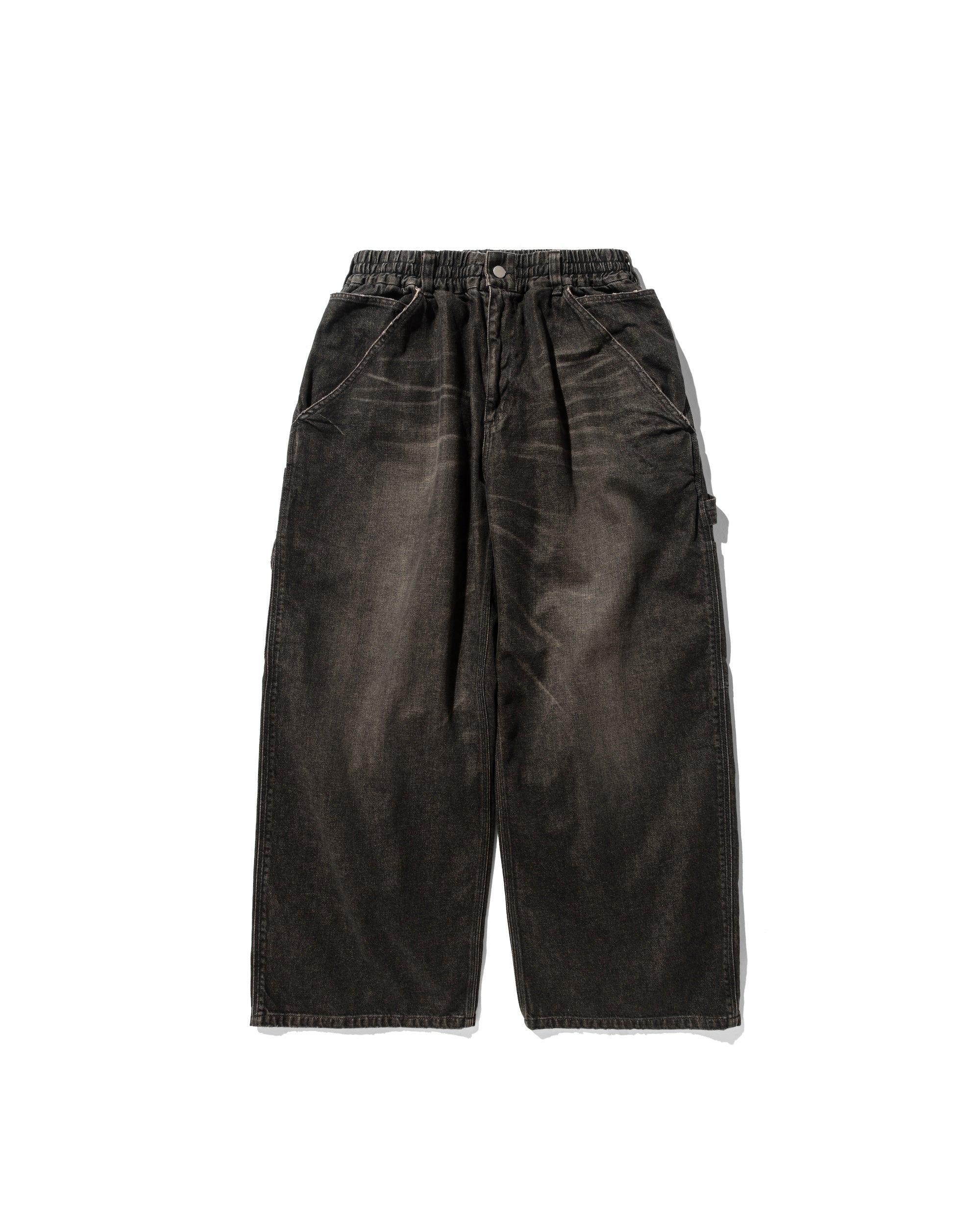 VINTAGE DYED SELVEDGE DENIM WORKER PANTS (VINTAGE BLACK)