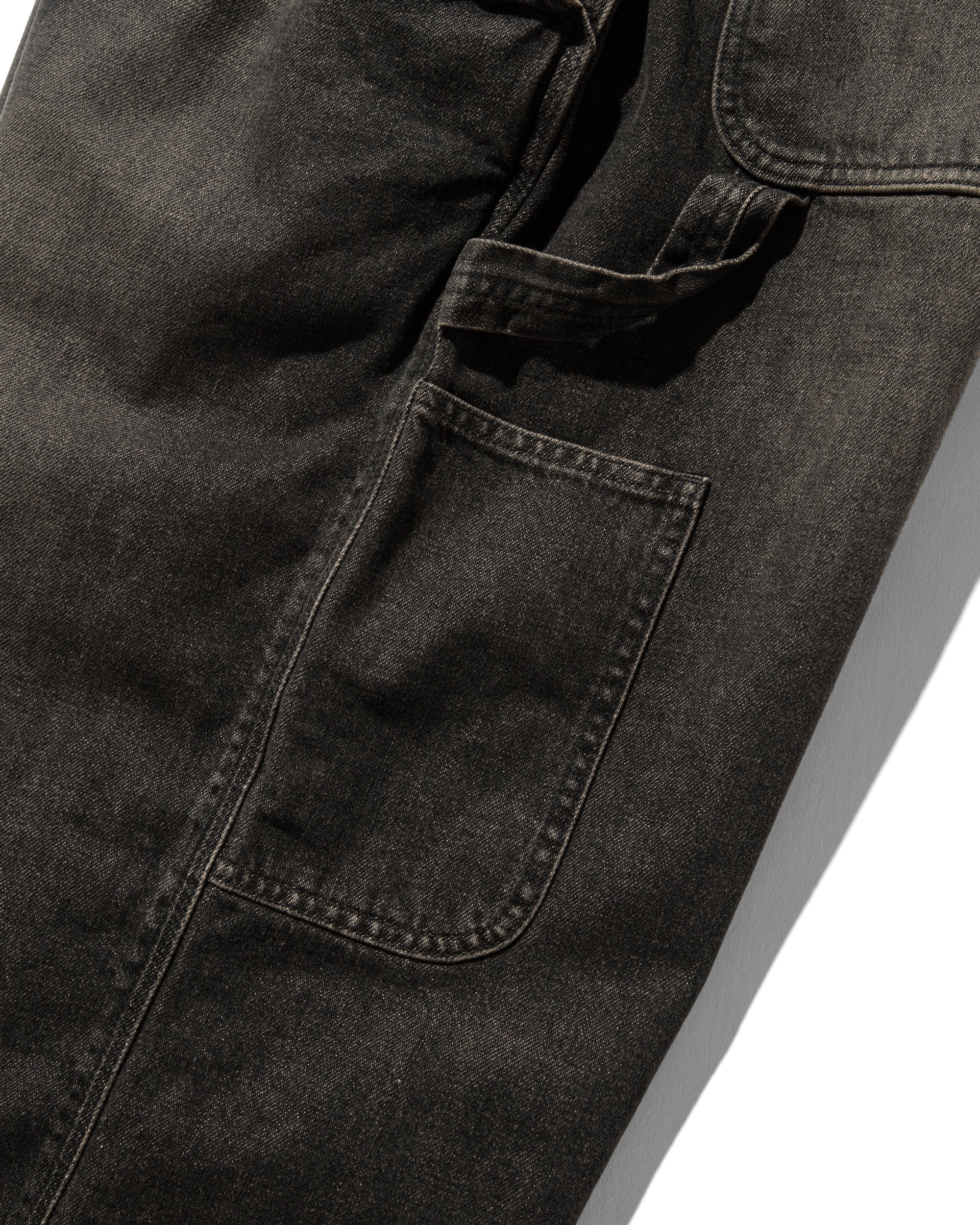 VINTAGE DYED SELVEDGE DENIM WORKER PANTS (VINTAGE BLACK)