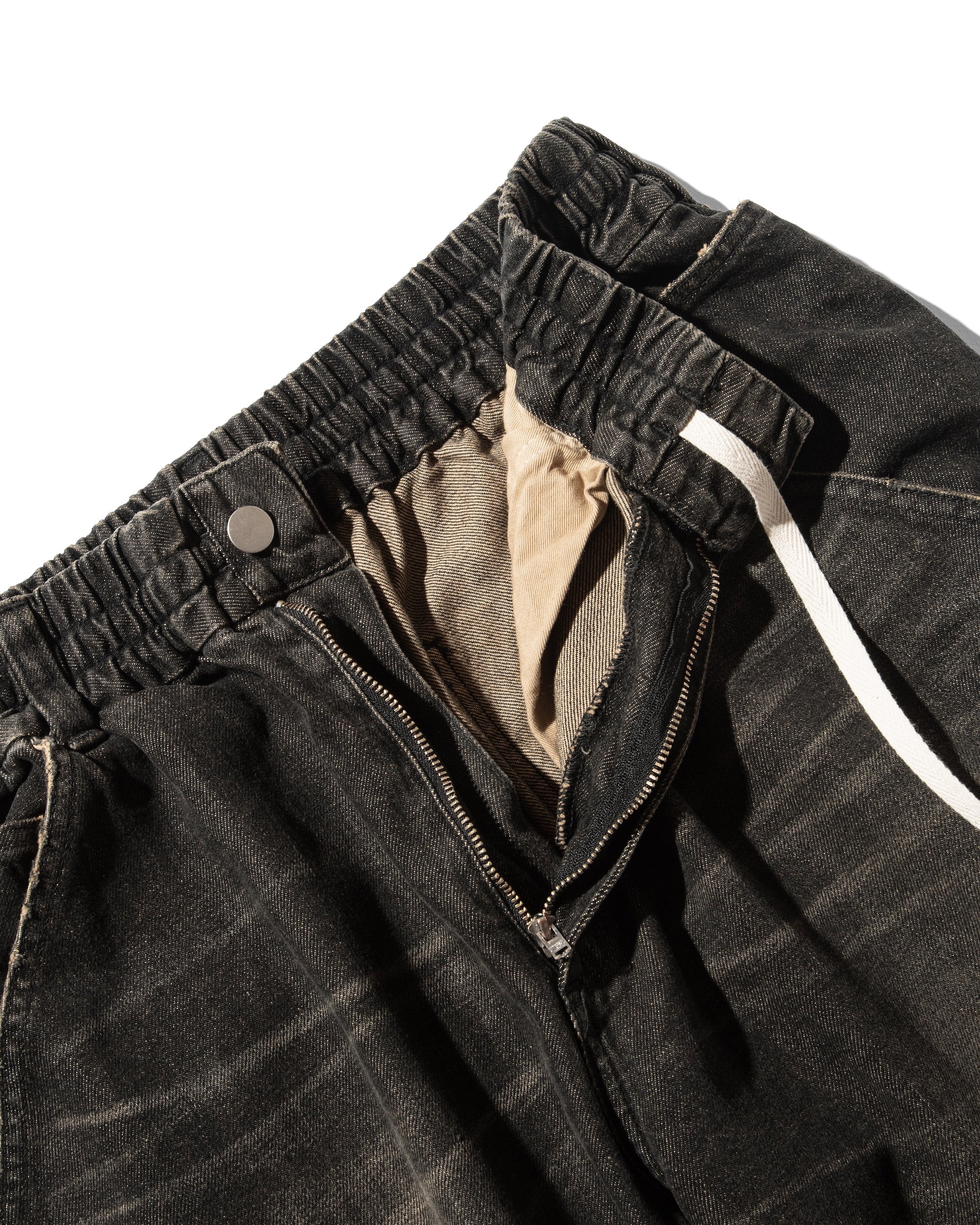 VINTAGE DYED SELVEDGE DENIM WORKER PANTS (VINTAGE BLACK)