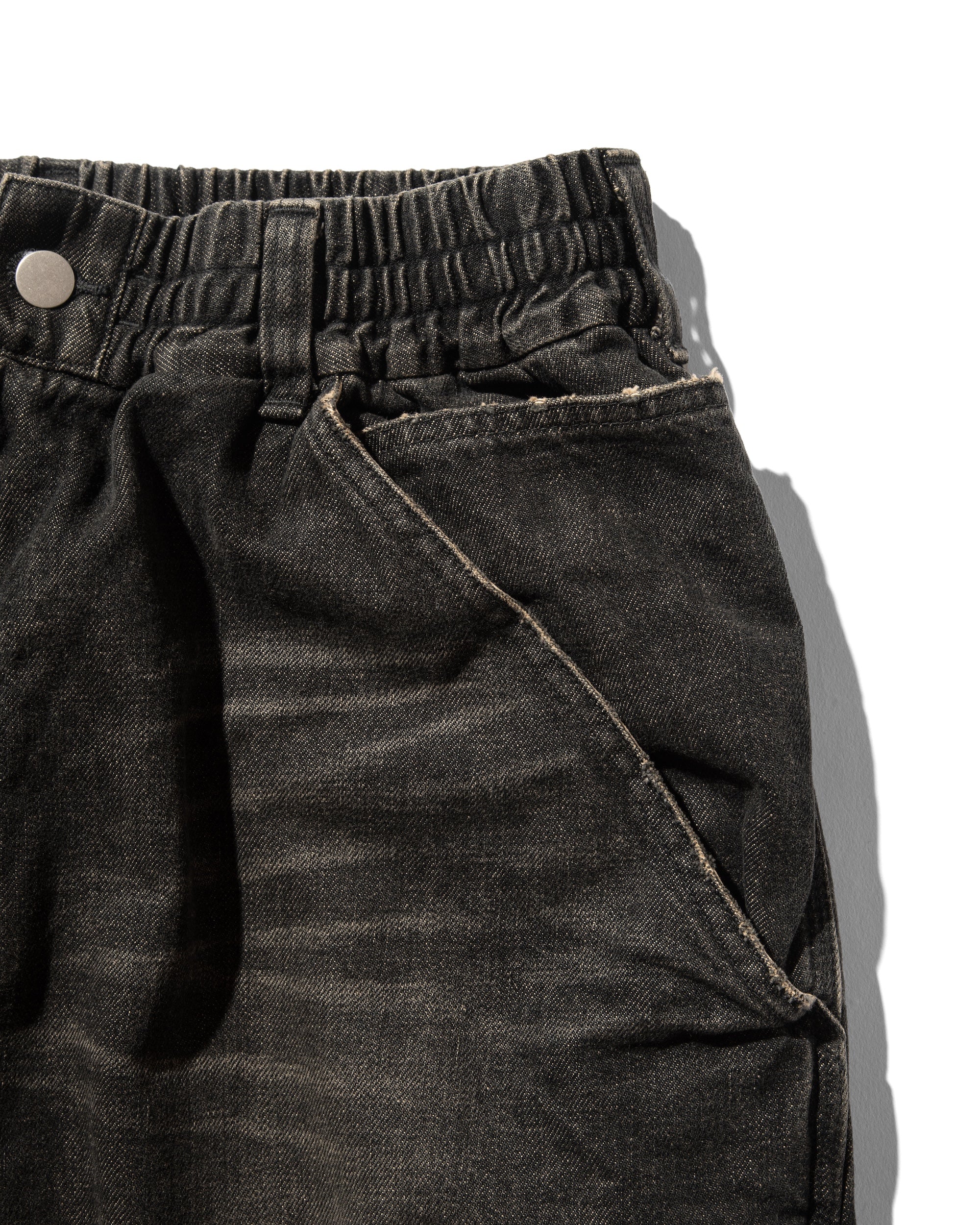 VINTAGE DYED SELVEDGE DENIM WORKER PANTS (VINTAGE BLACK)