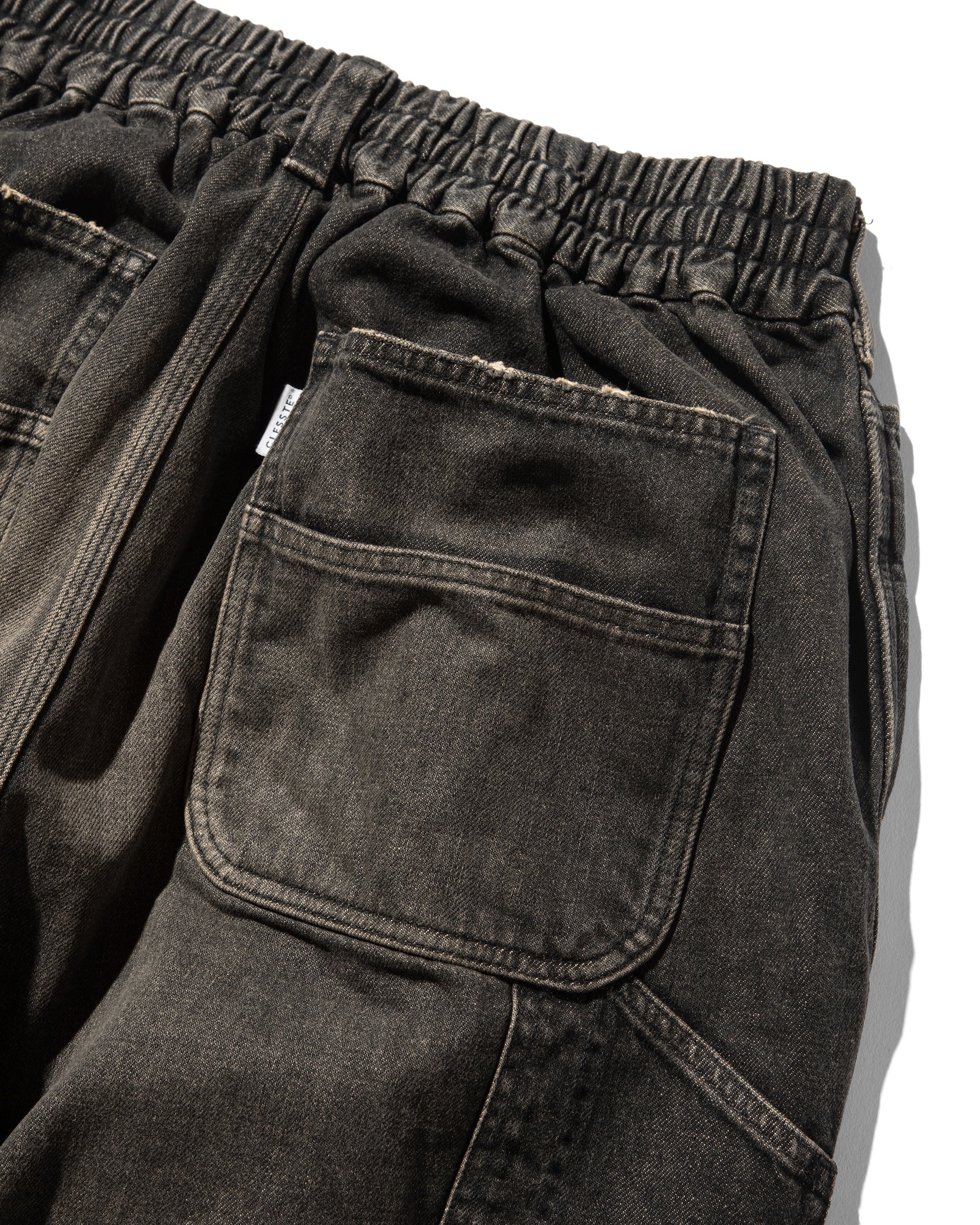 VINTAGE DYED SELVEDGE DENIM WORKER PANTS (VINTAGE BLACK)