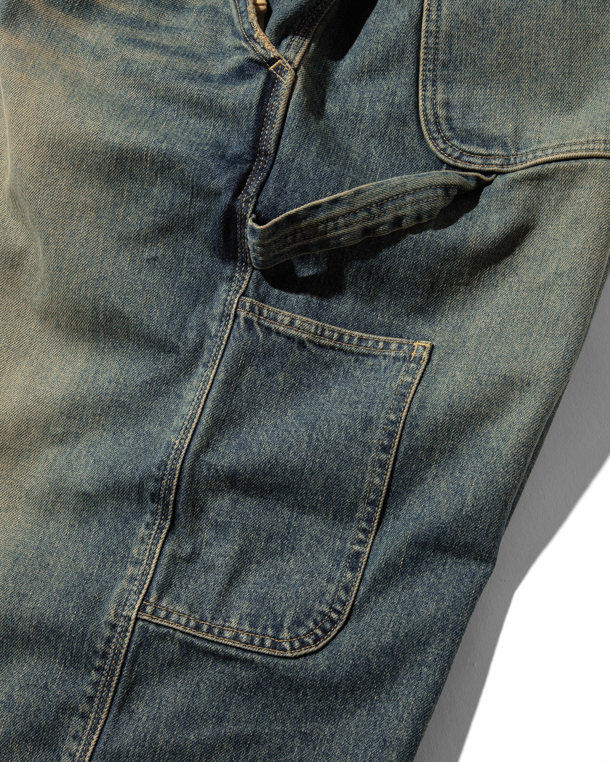 VINTAGE DYED SELVEDGE DENIM WORKER PANTS (VINTAGE INDIGO)