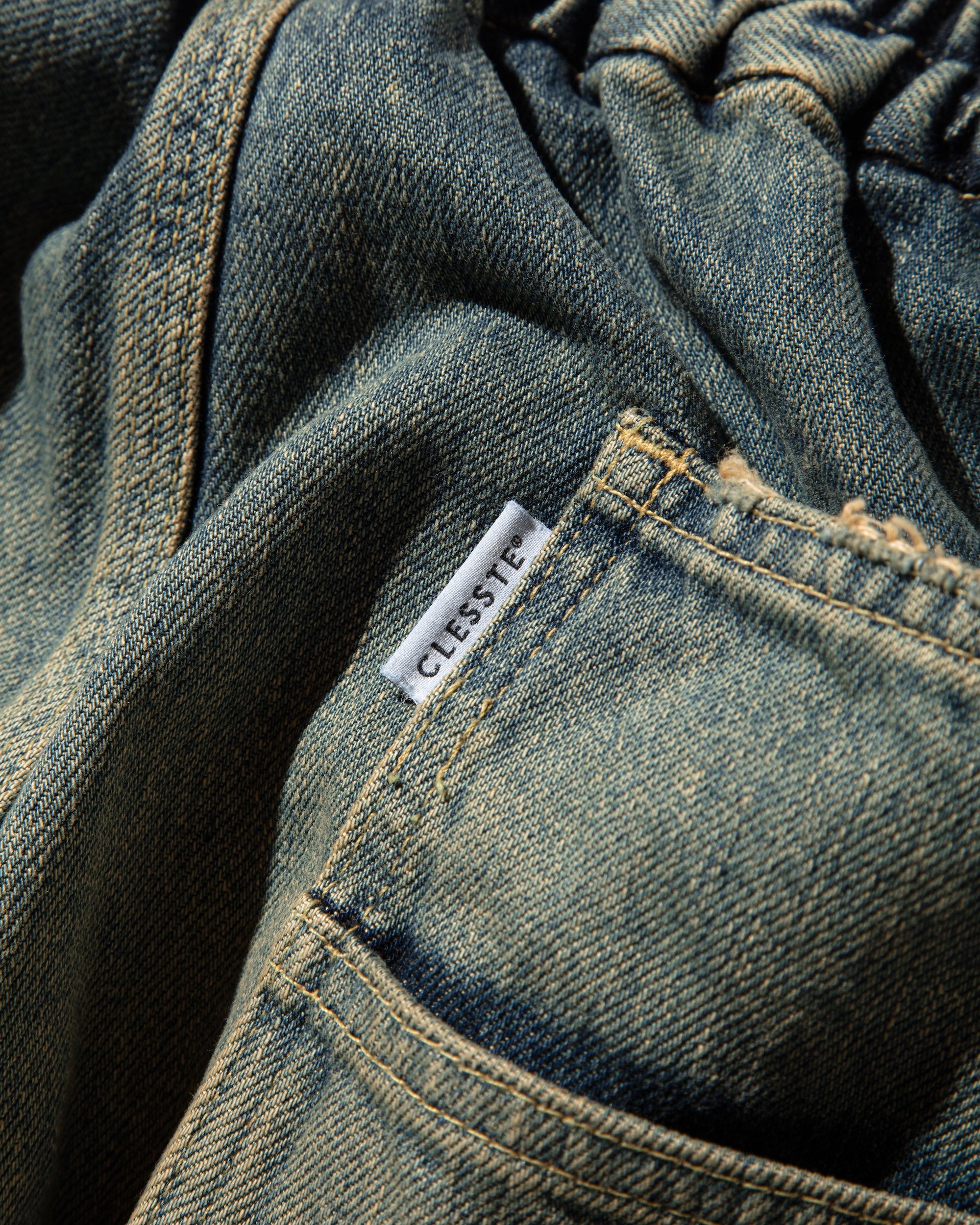 VINTAGE DYED SELVEDGE DENIM WORKER PANTS (VINTAGE INDIGO)