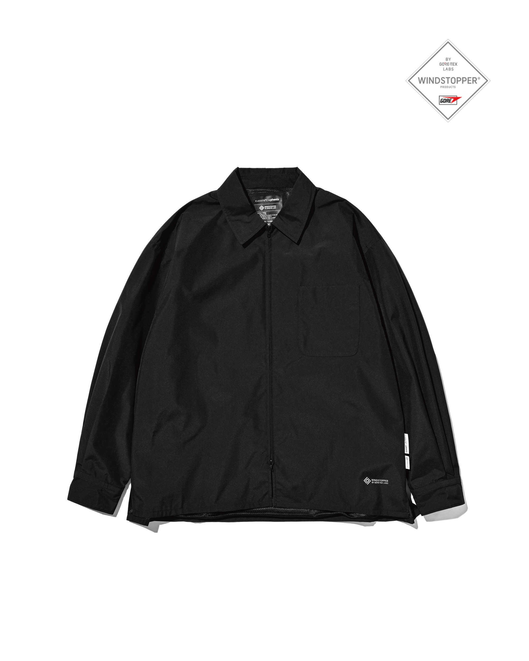 【8.8 SAT 20:00- IN STOCK】+phenix WINDSTOPPER® by GORE-TEX LABS CITY UNIFORM ZIPUP L/S SHIRT (BLACK)