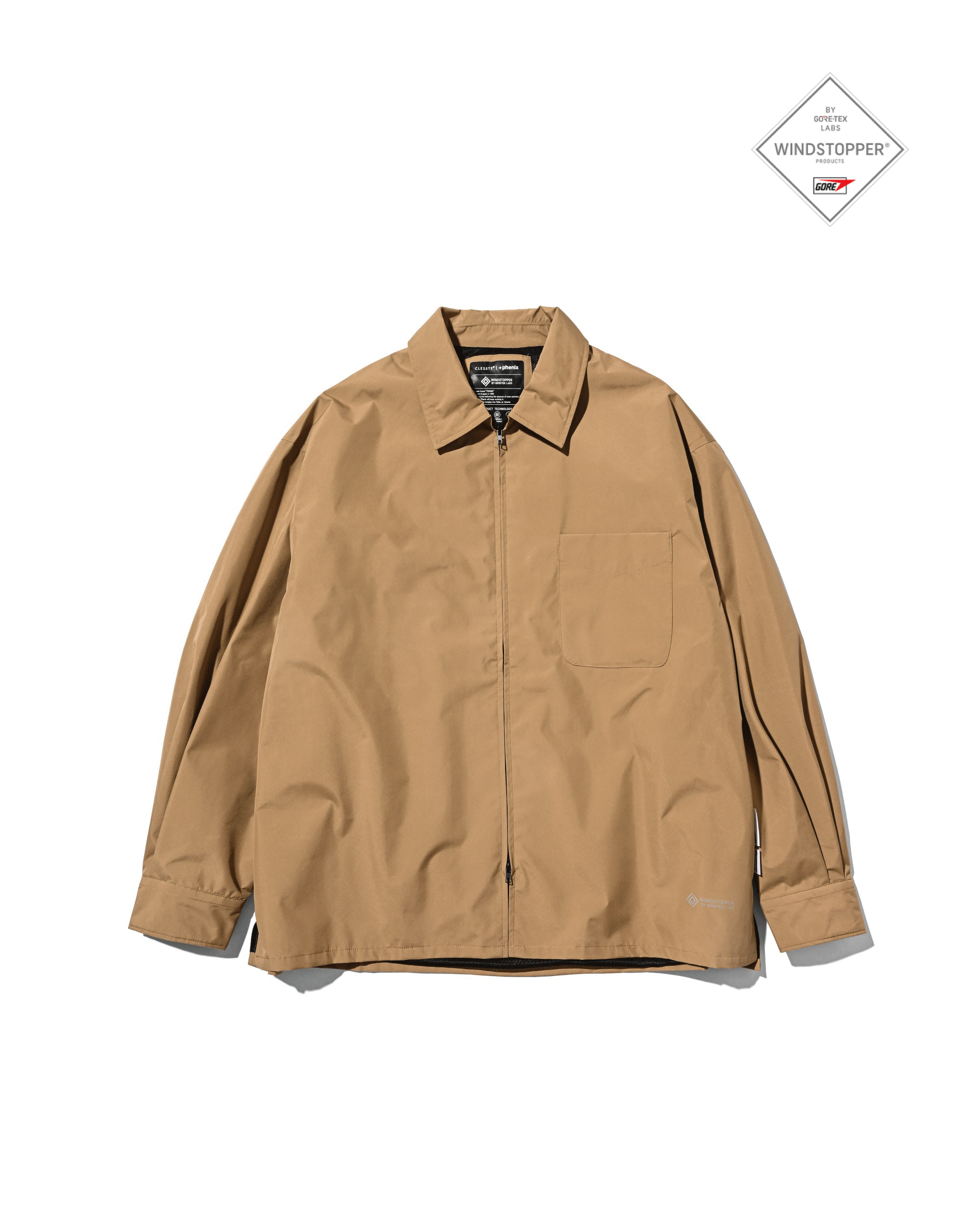 【8.8 SAT 20:00- IN STOCK】+phenix WINDSTOPPER® by GORE-TEX LABS CITY UNIFORM ZIPUP L/S SHIRT (CAMEL BEIGE)