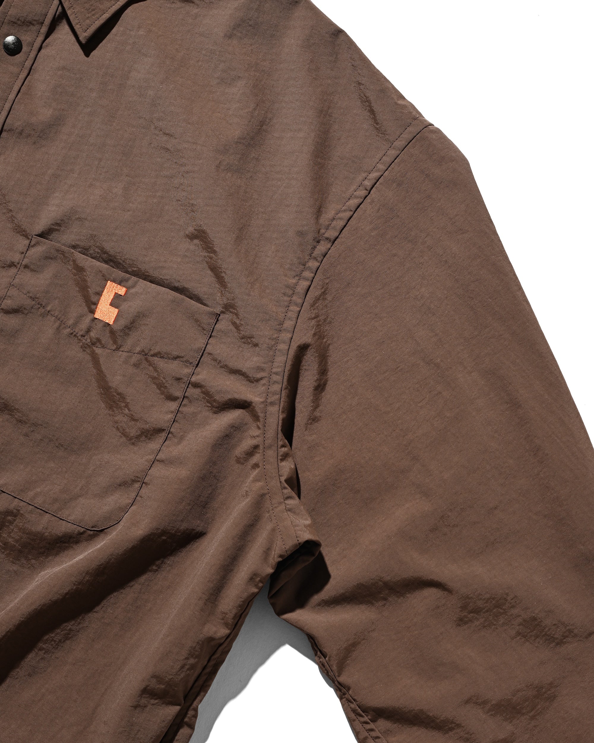【10.15 WED 20:00- IN STOCK】WATER REPELLENT NYLON CITY UNIFORM L/S PULLOVER SHIRT FOR YGM (BROWN×ORANGE)