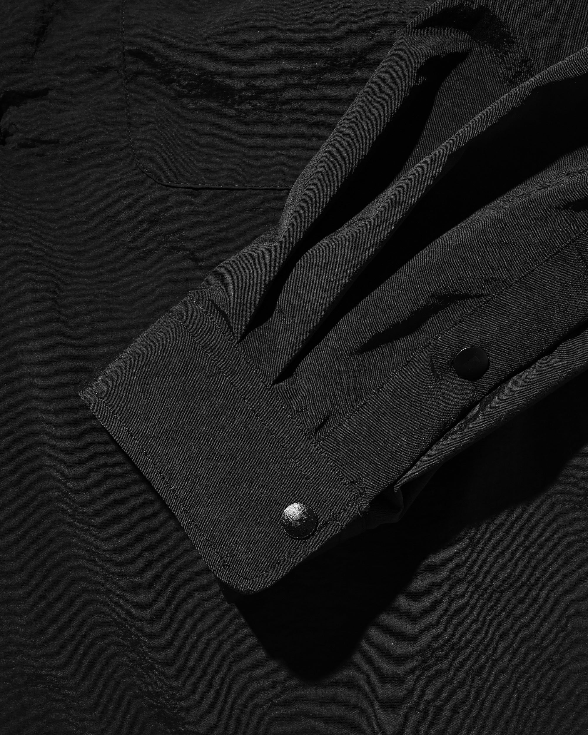 【10.15 WED 20:00- IN STOCK】WATER REPELLENT NYLON CITY UNIFORM L/S PULLOVER SHIRT FOR YGM (BLACK×WHITE)