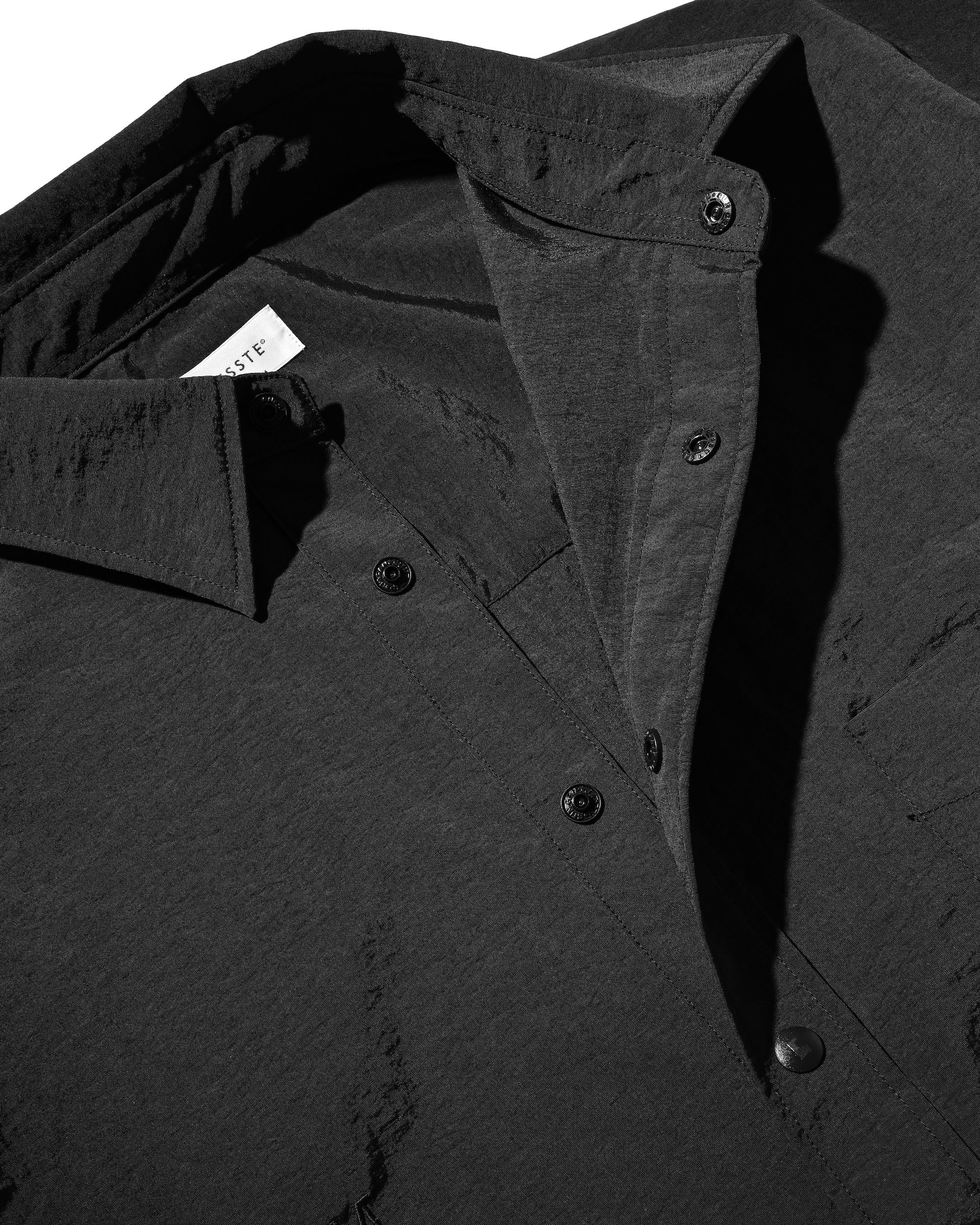 【10.15 WED 20:00- IN STOCK】WATER REPELLENT NYLON CITY UNIFORM L/S PULLOVER SHIRT FOR YGM (BLACK×BLACK)