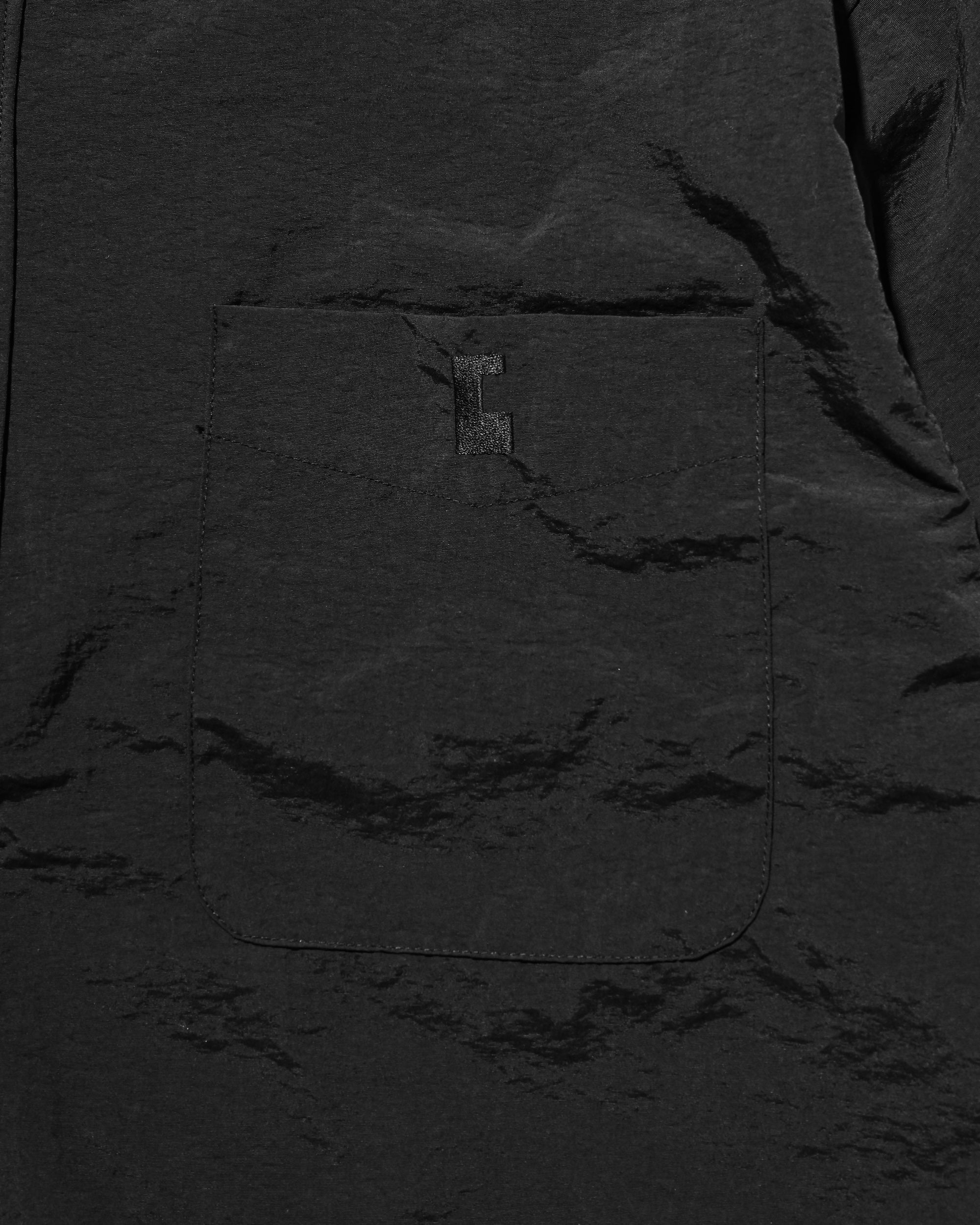【10.15 WED 20:00- IN STOCK】WATER REPELLENT NYLON CITY UNIFORM L/S PULLOVER SHIRT FOR YGM (BLACK×BLACK)