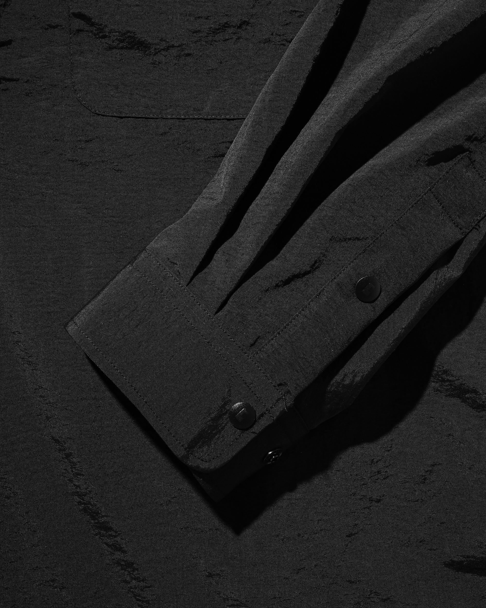【10.15 WED 20:00- IN STOCK】WATER REPELLENT NYLON CITY UNIFORM L/S PULLOVER SHIRT FOR YGM (BLACK×BLACK)