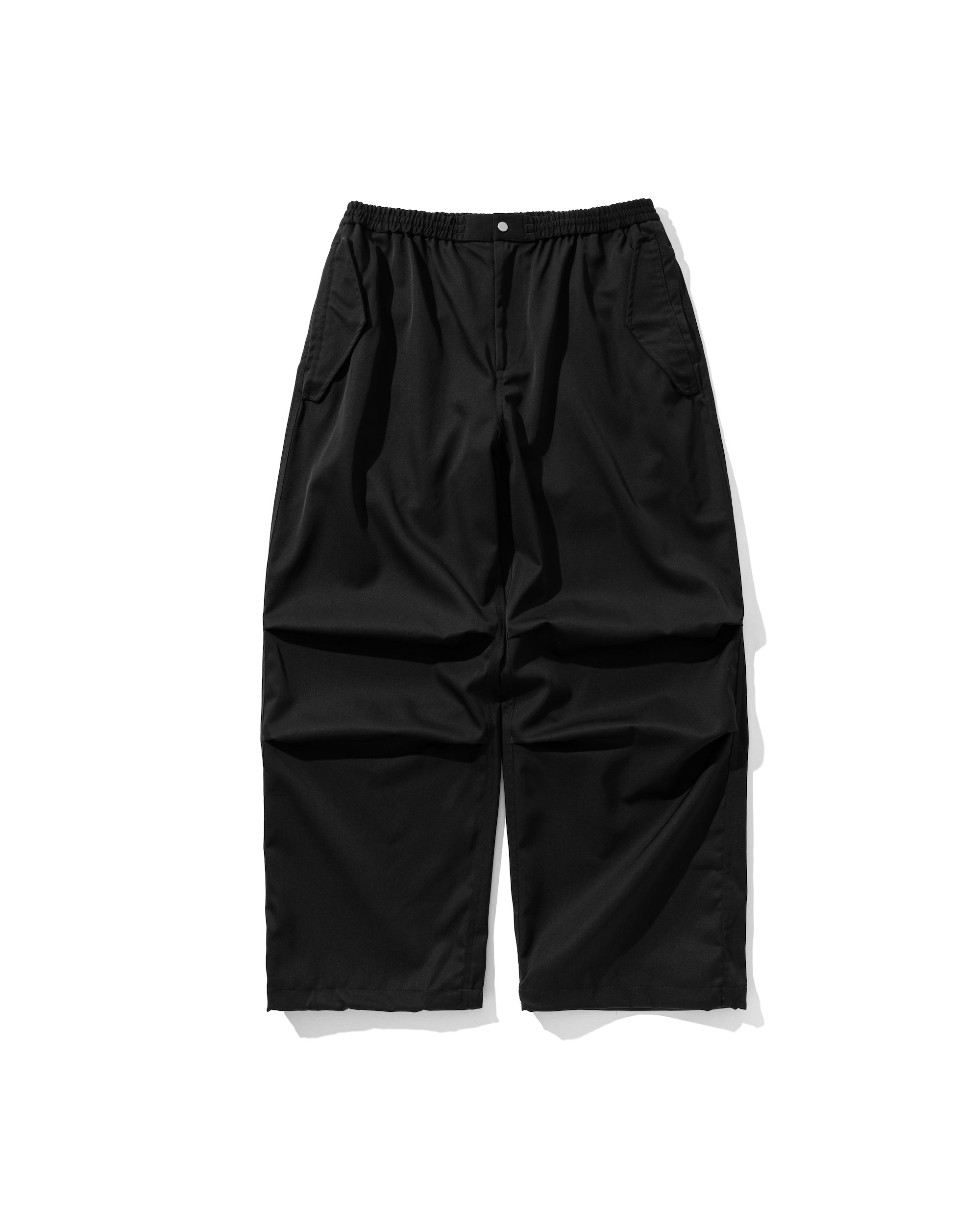 WOOL GABARDINE CITY OVER PANTS (BLACK)