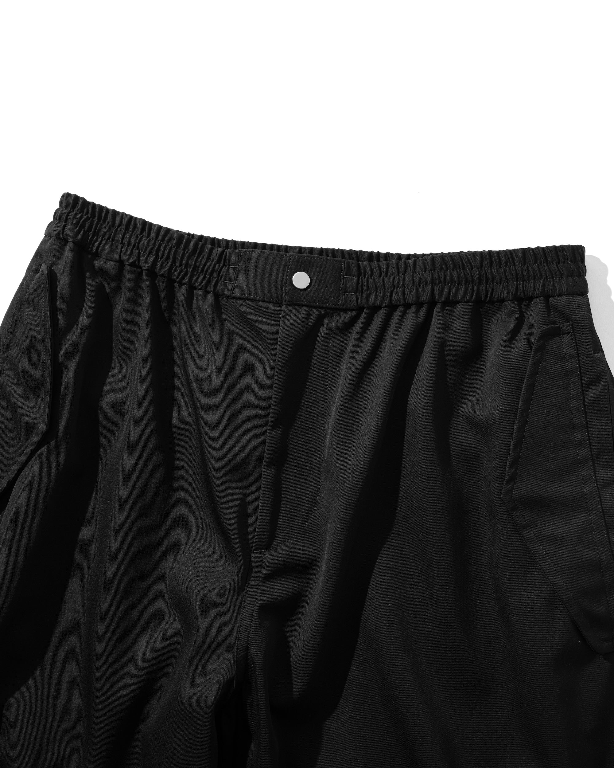 WOOL GABARDINE CITY OVER PANTS (BLACK)