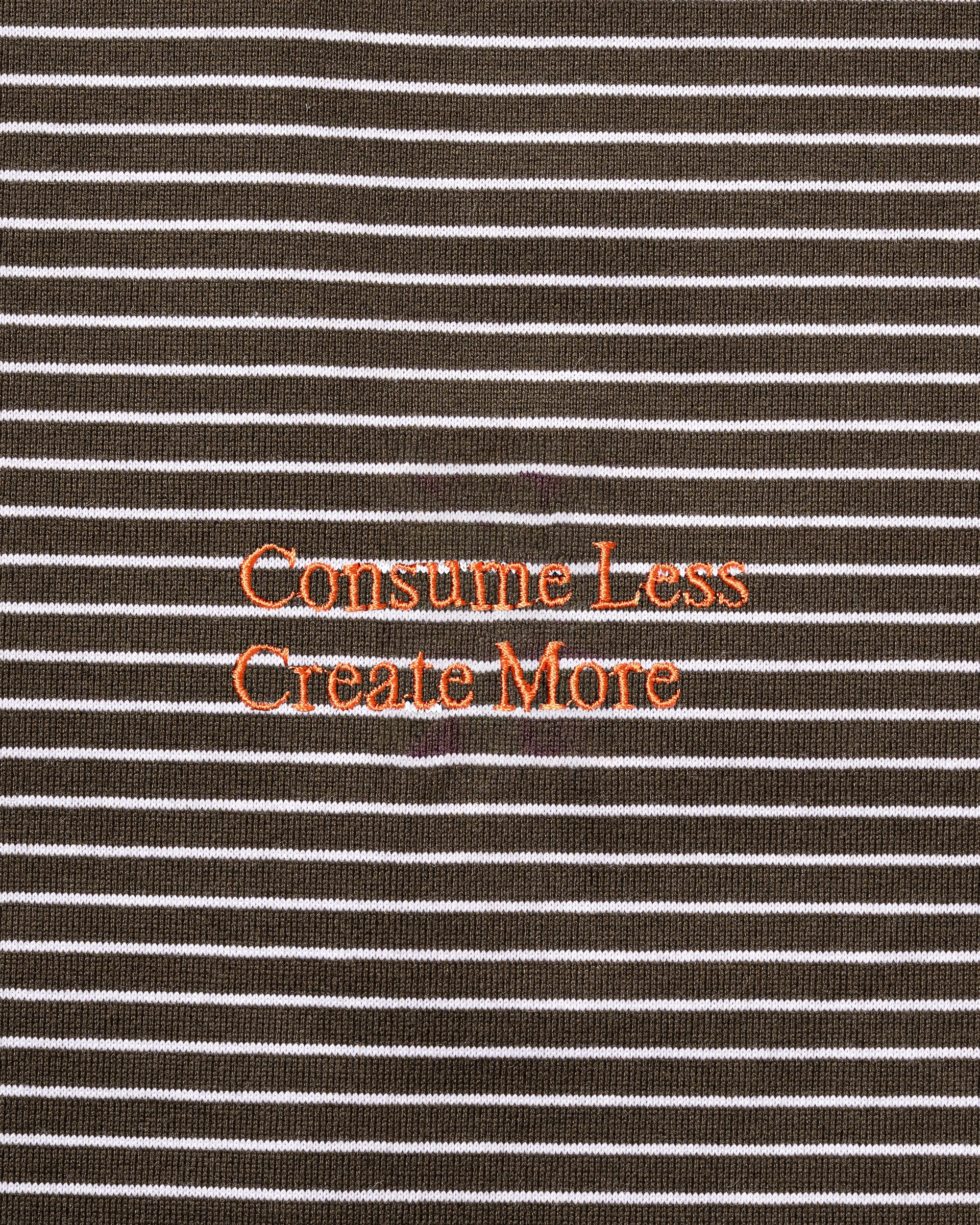 【6.13 SAT 20:00- IN STOCK】"C×CONCEPT" STRIPED S/S T-SHIRT WITH DRAWSTRINGS (BROWN×WHITE)