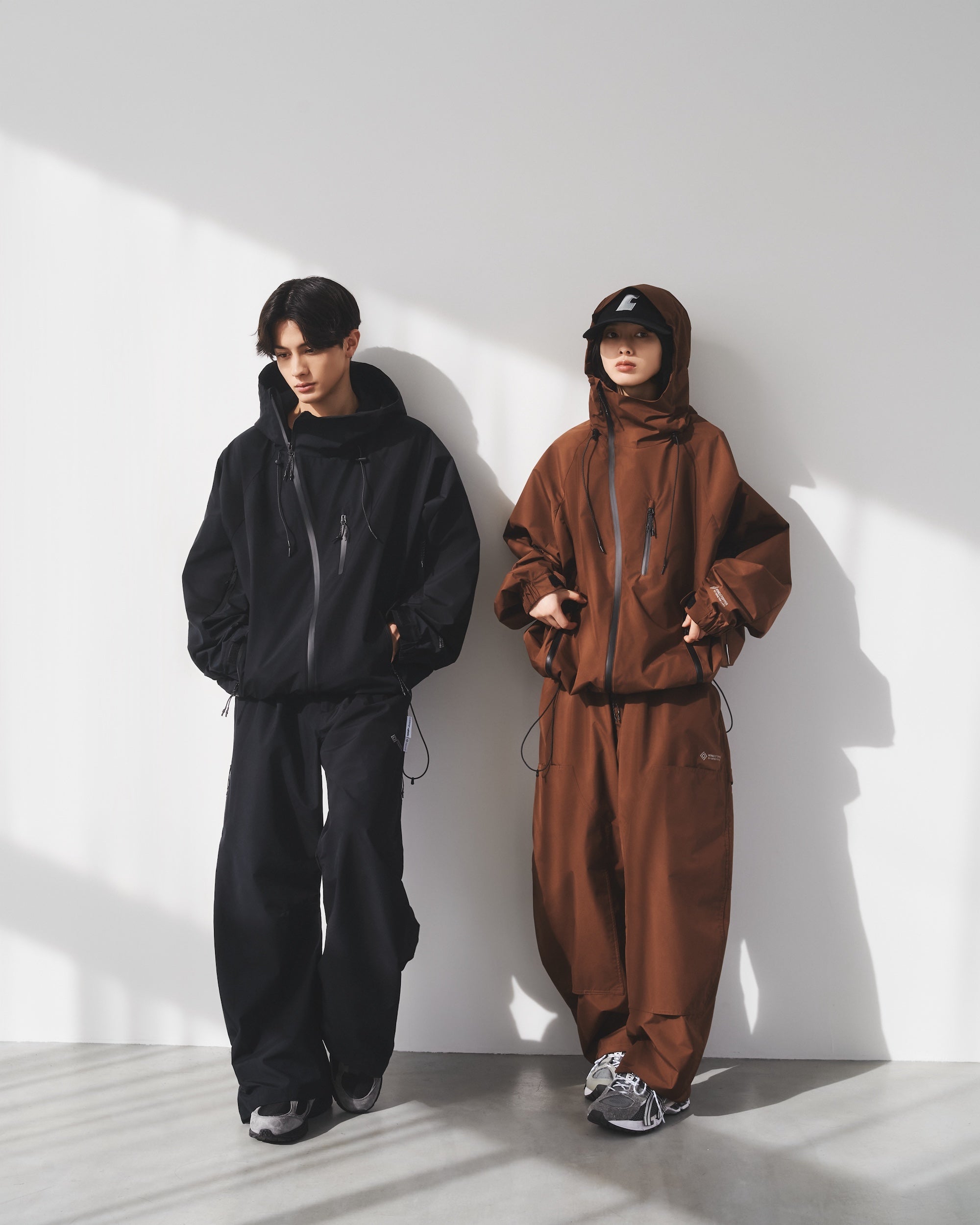 【6.20 SAT 20:00- IN STOCK】 +phenix WINDSTOPPER® by GORE-TEX LABS CITY BARREL LEG PANTS (BLACK×WHITE)