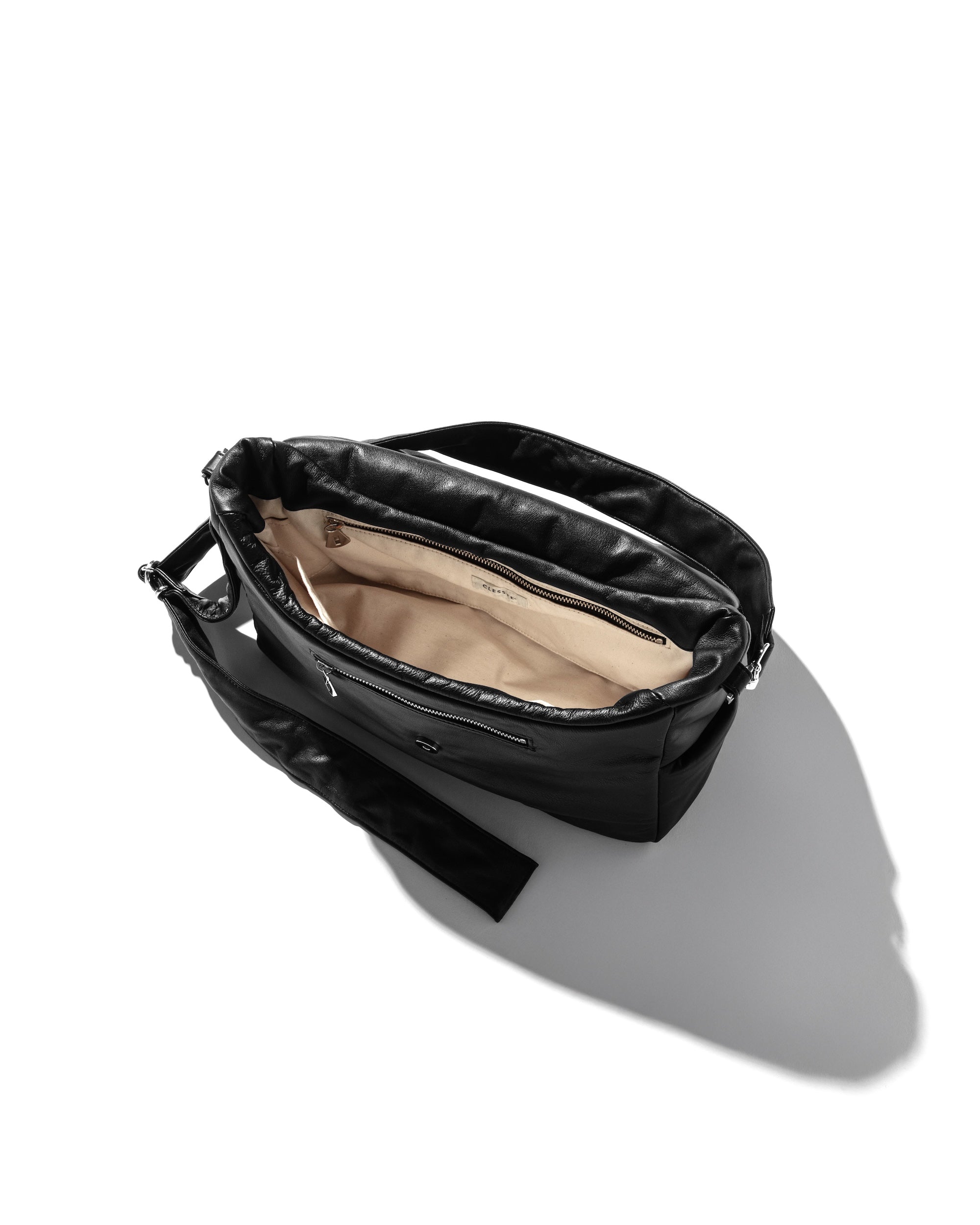 LEATHER PADDED FLAP HOLIDAY BAG