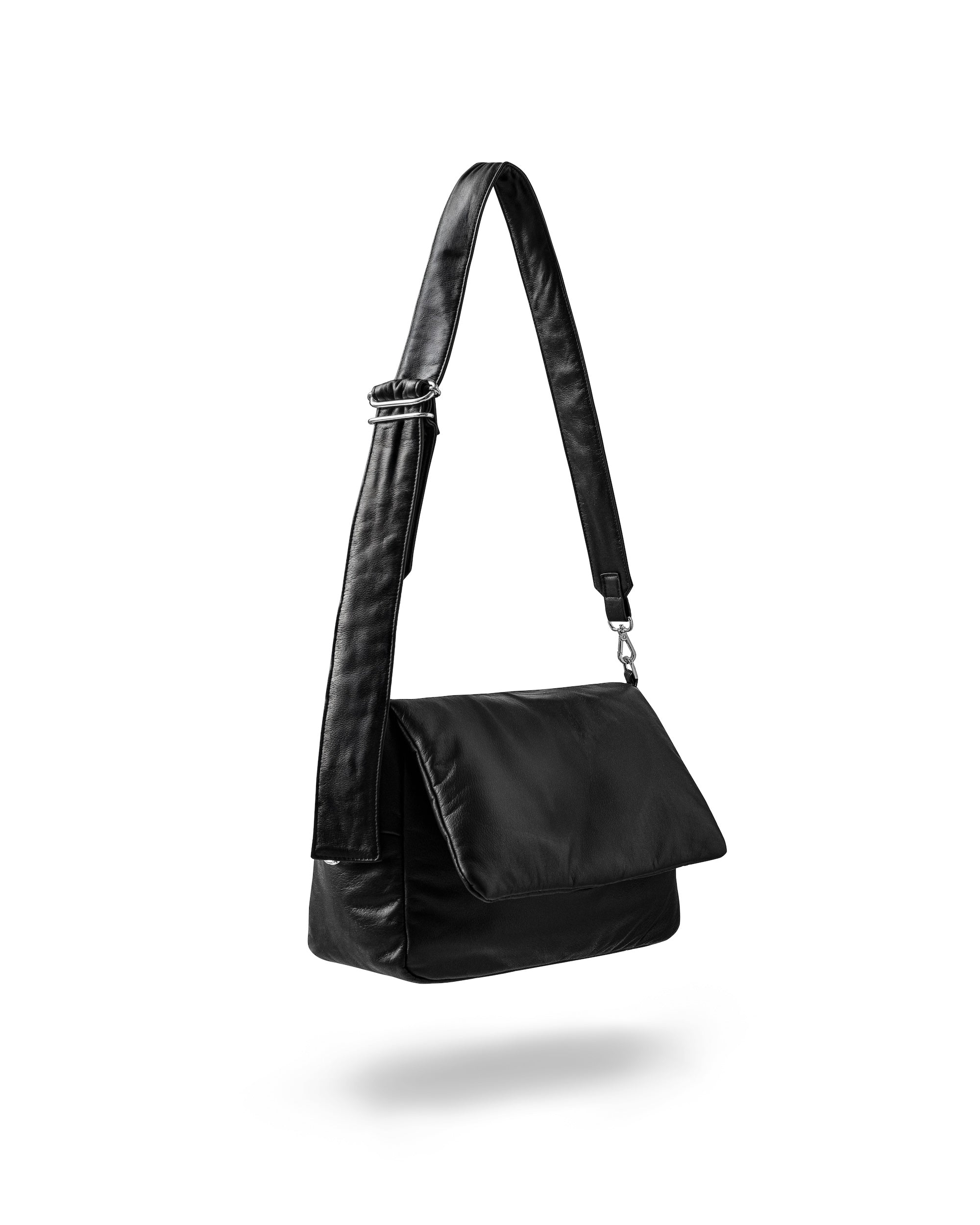 LEATHER PADDED FLAP HOLIDAY BAG