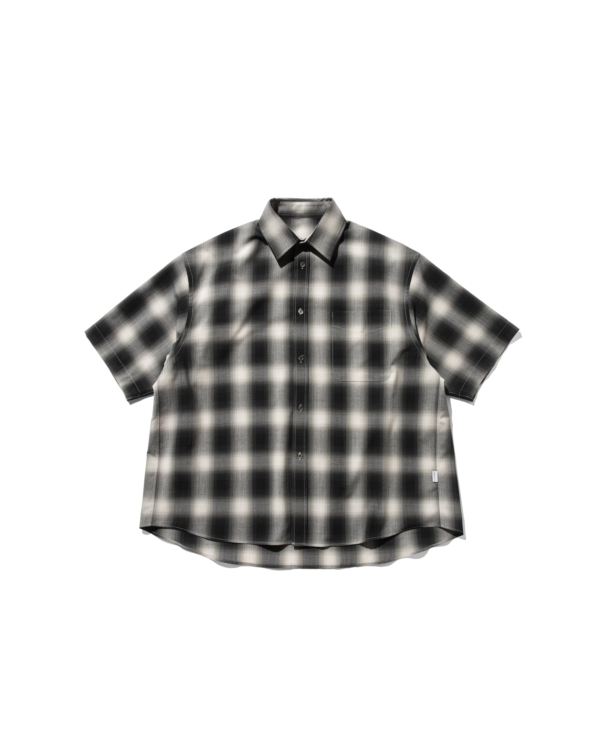 【6.25 WED 20:00- IN STOCK】OMBRE CHECK CLASSIC CITY S/S SHIRT (BLACK)