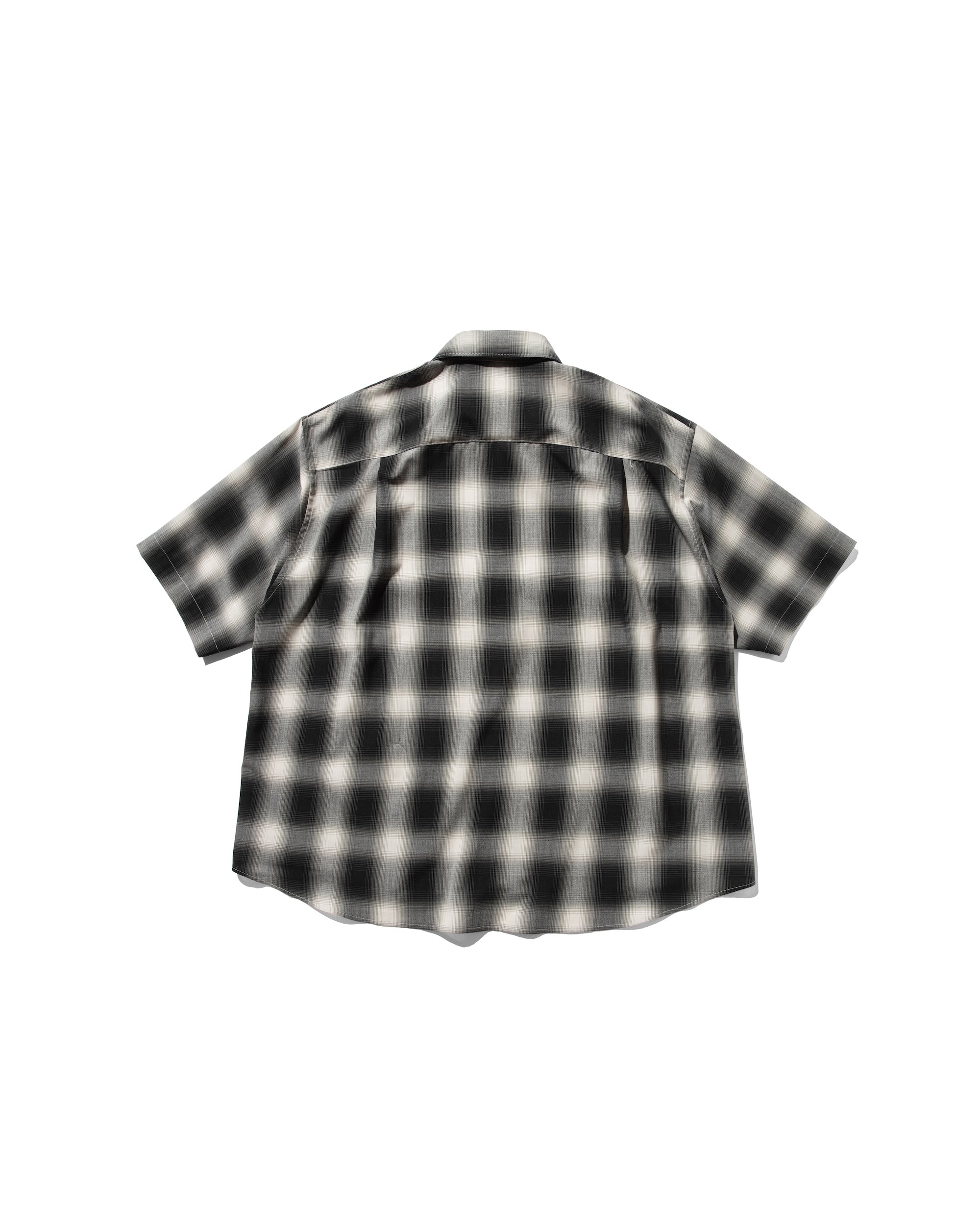 【6.25 WED 20:00- IN STOCK】OMBRE CHECK CLASSIC CITY S/S SHIRT (BLACK)