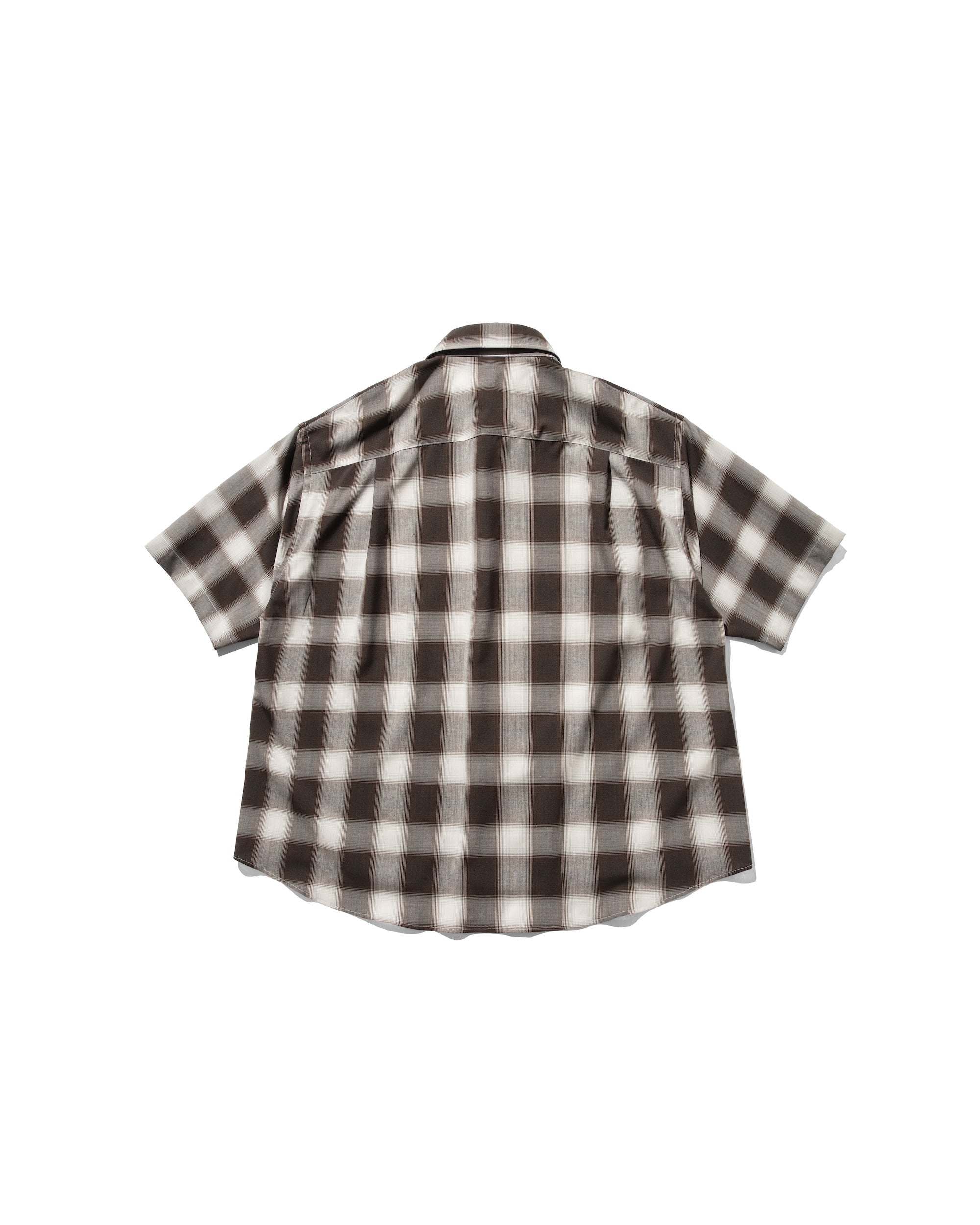 【6.25 WED 20:00- IN STOCK】OMBRE CHECK CLASSIC CITY S/S SHIRT (BROWN)