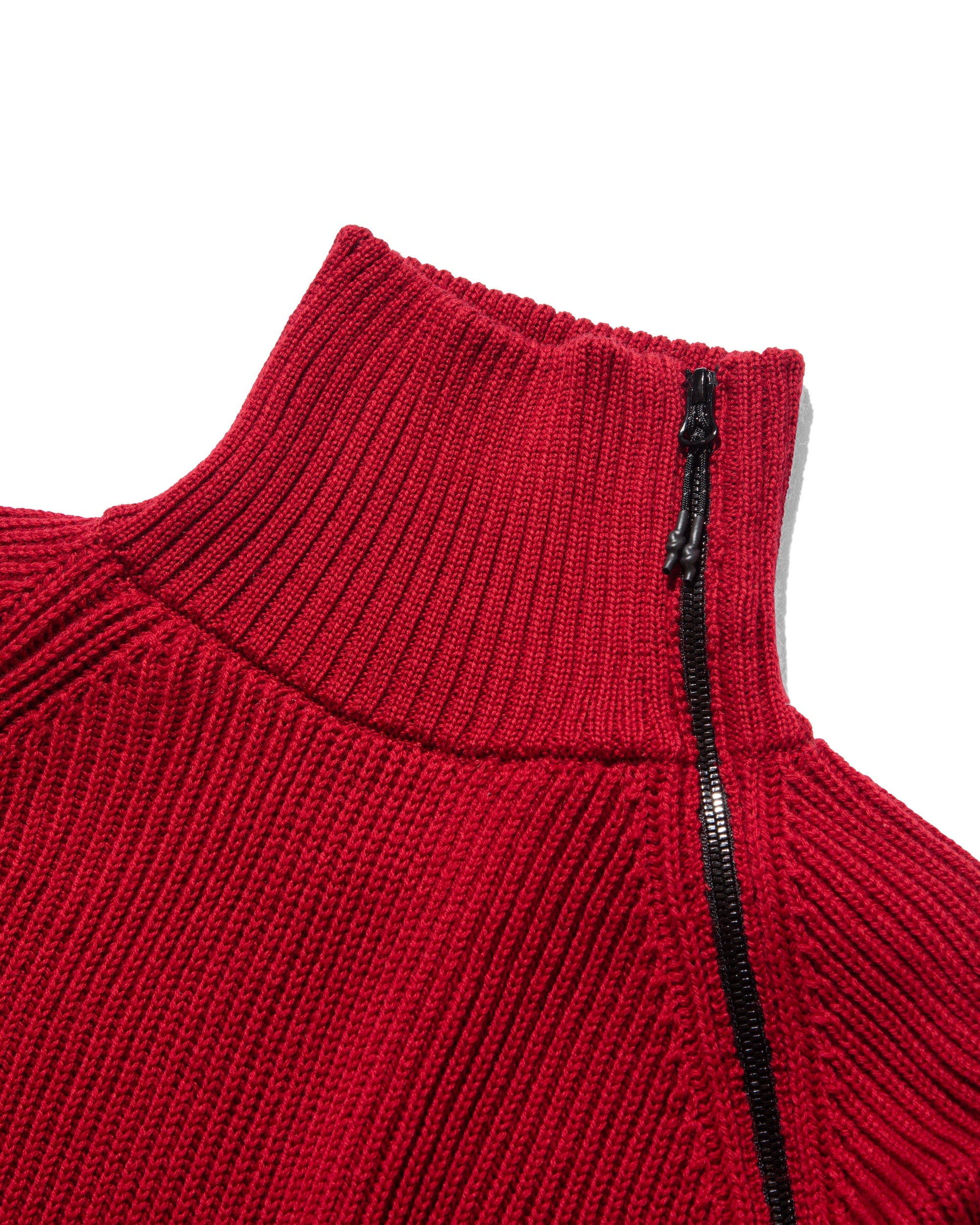 FINE WOOL ZIP KNIT PULLOVER