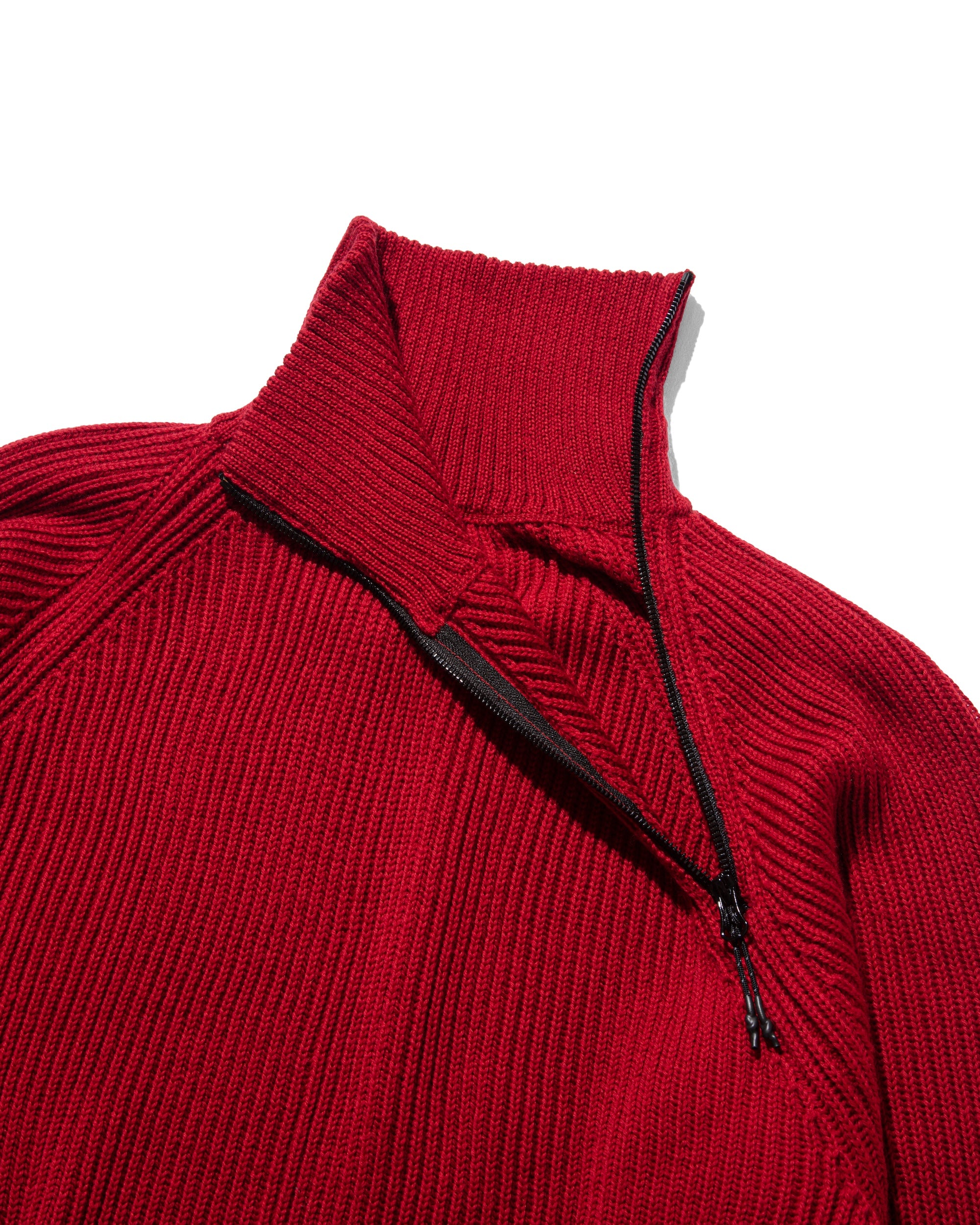 FINE WOOL ZIP KNIT PULLOVER