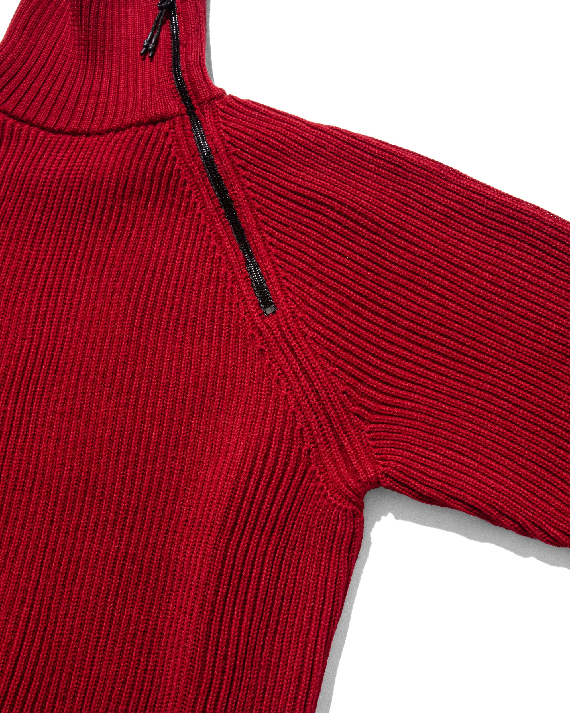 FINE WOOL ZIP KNIT PULLOVER