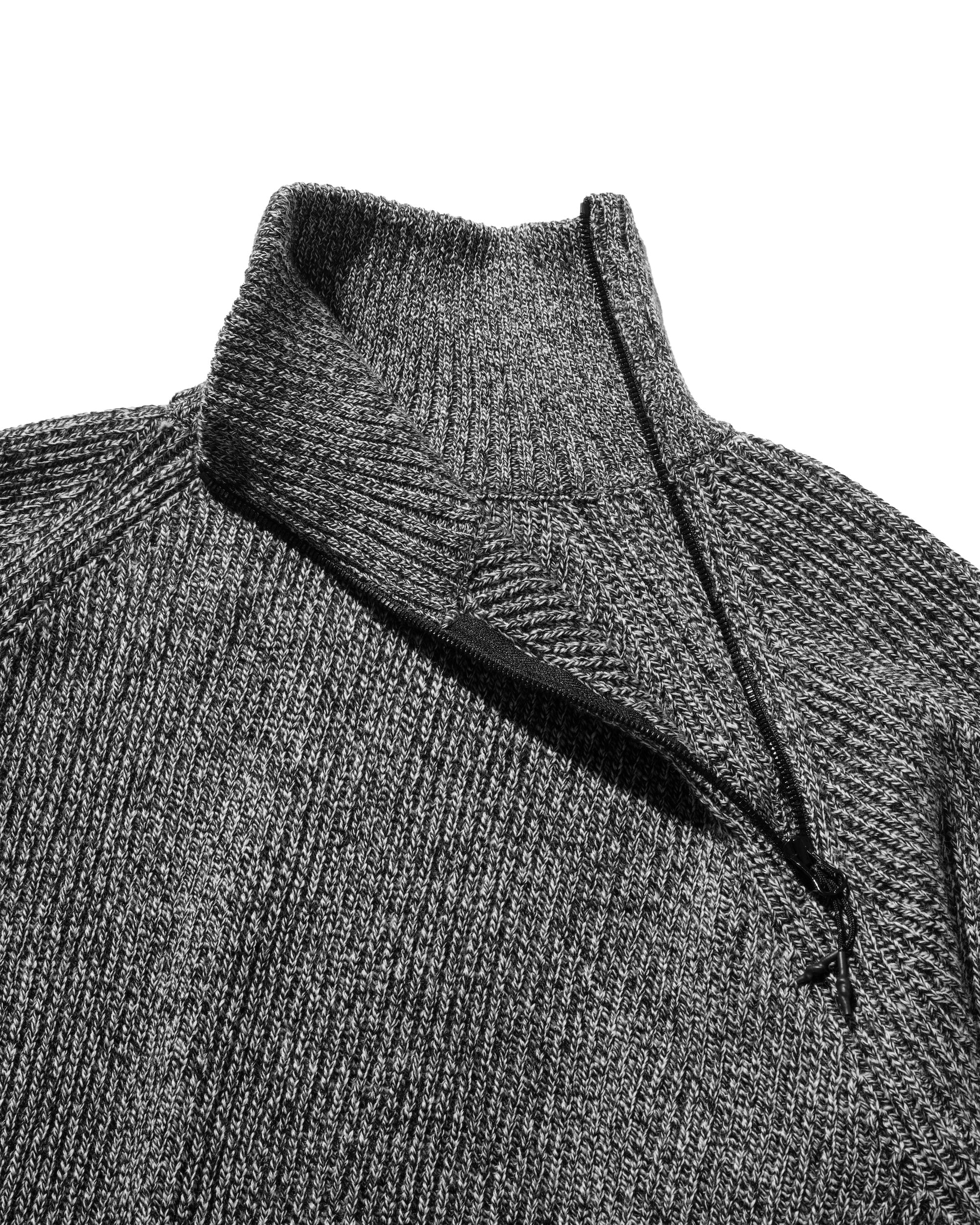 FINE WOOL ZIP KNIT PULLOVER