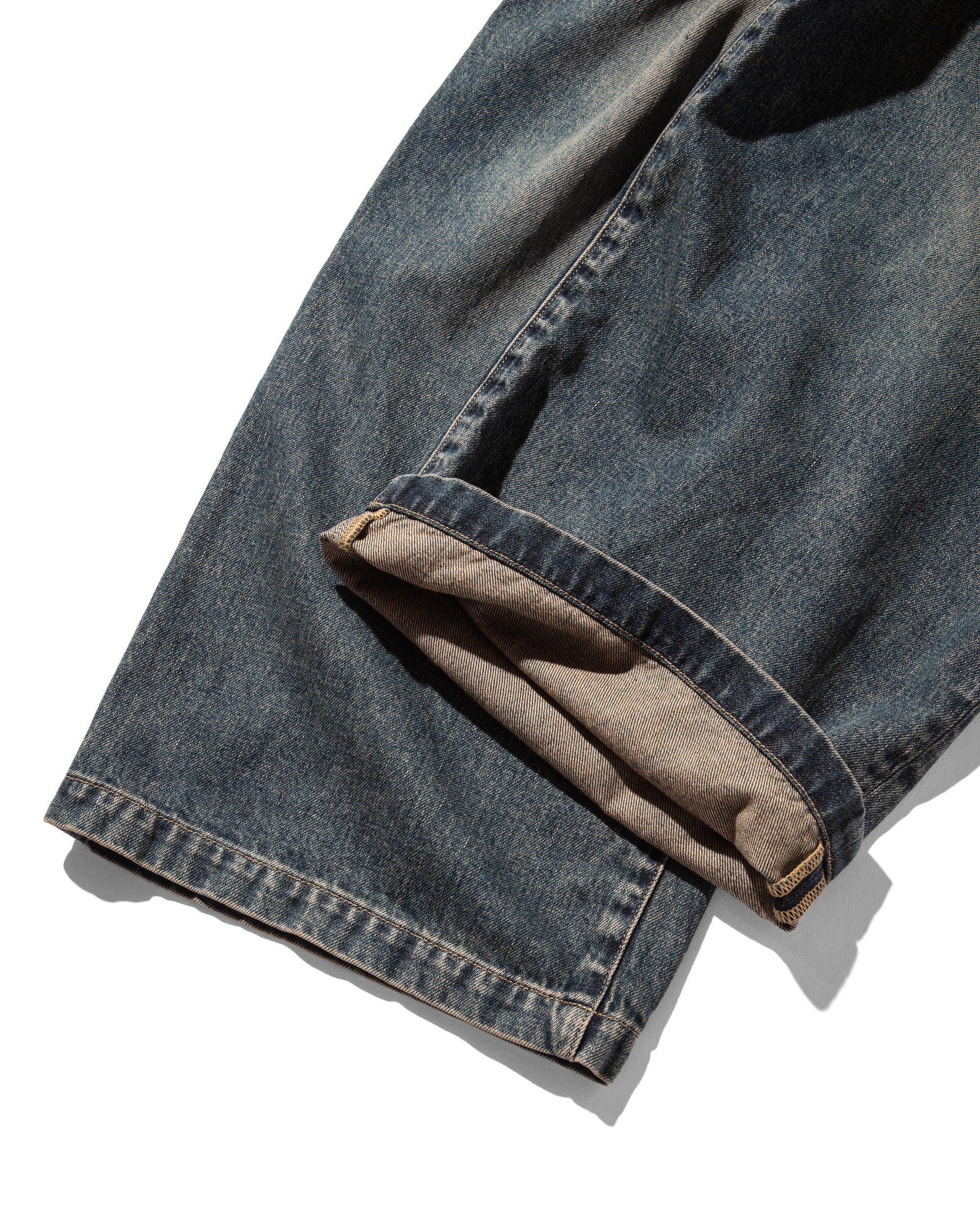 【10.23 WED 20:00- IN STOCK】VINTAGE WASH SELVEDGE DENIM WIDE PANTS