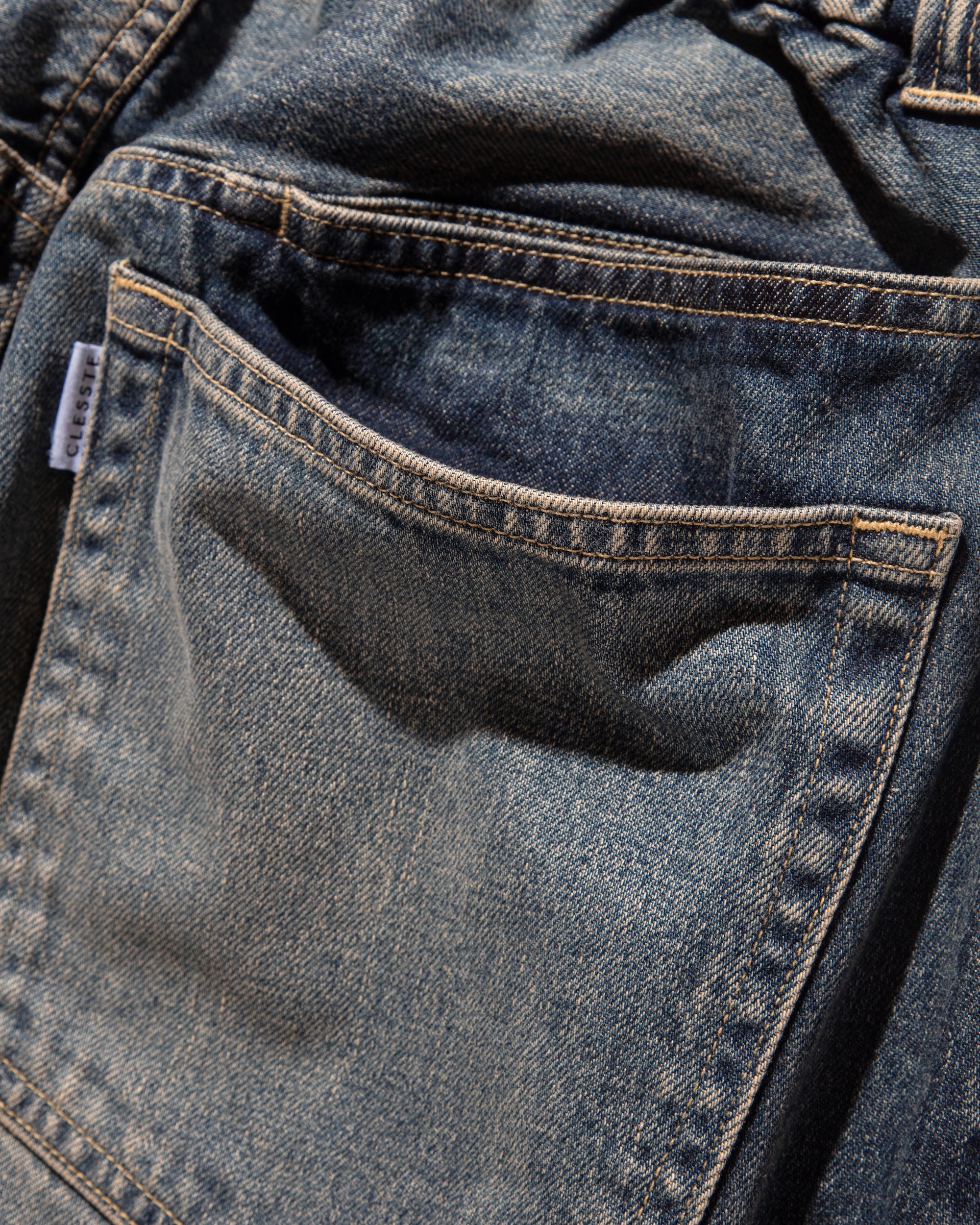 【10.23 WED 20:00- IN STOCK】VINTAGE WASH SELVEDGE DENIM WIDE PANTS