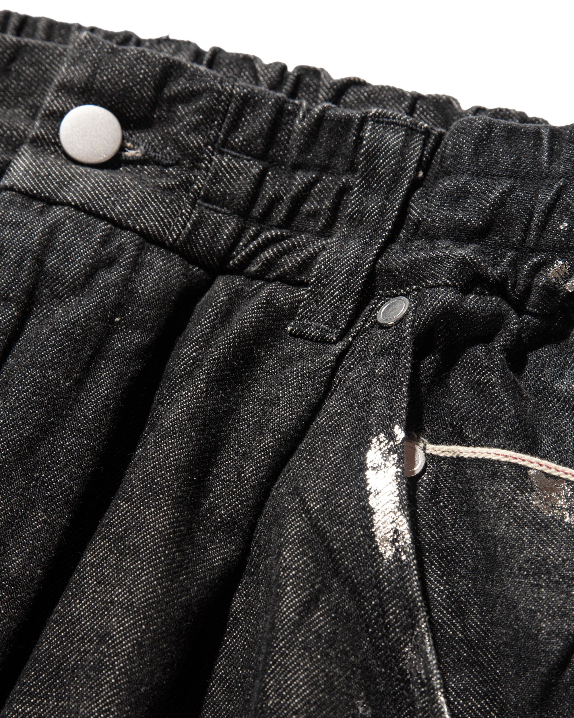 【10.19 SAT 20:00- IN STOCK】SILVER PRINT VINTAGE WASH SELVEDGE DENIM WIDE PANTS