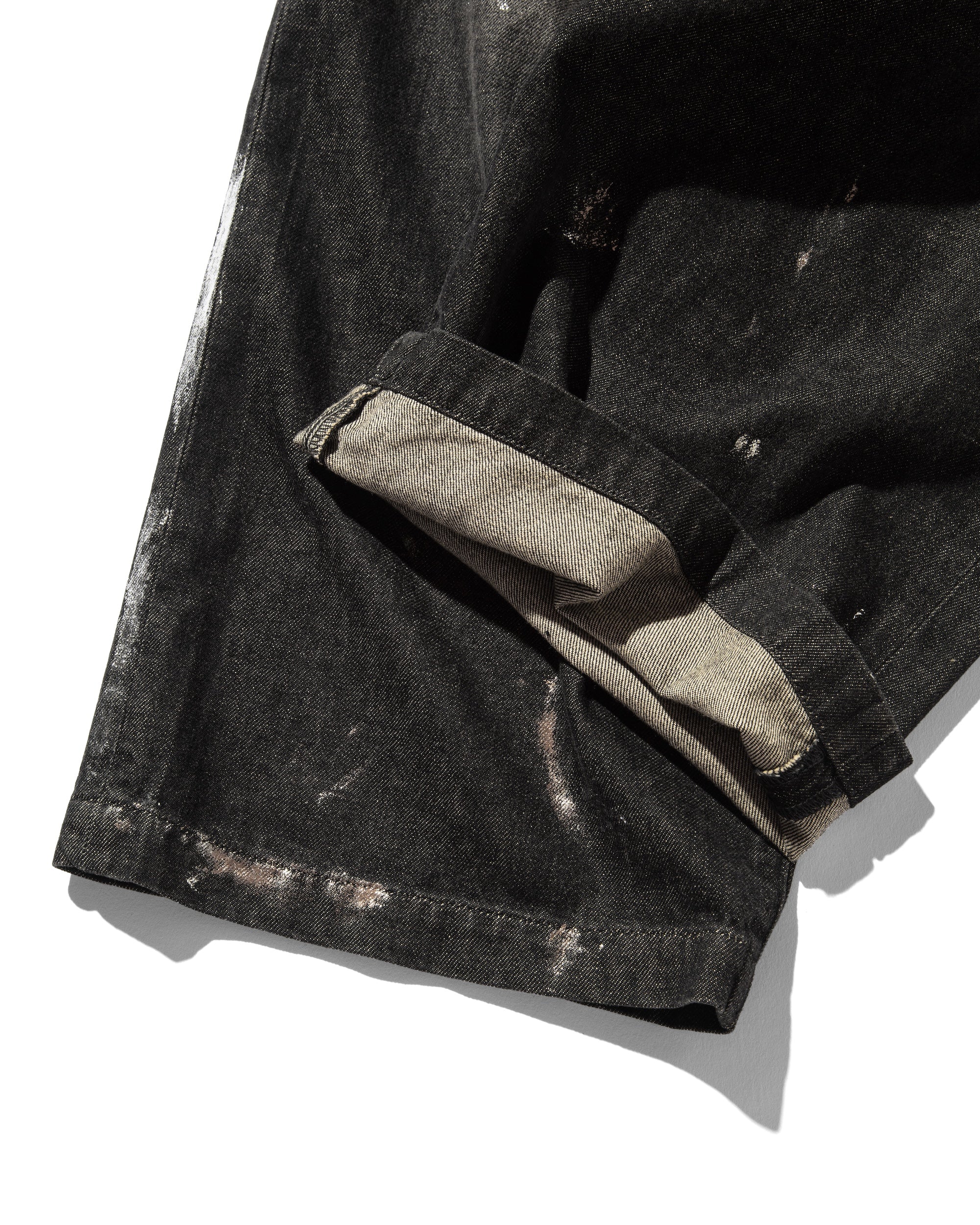 【10.19 SAT 20:00- IN STOCK】SILVER PRINT VINTAGE WASH SELVEDGE DENIM WIDE PANTS