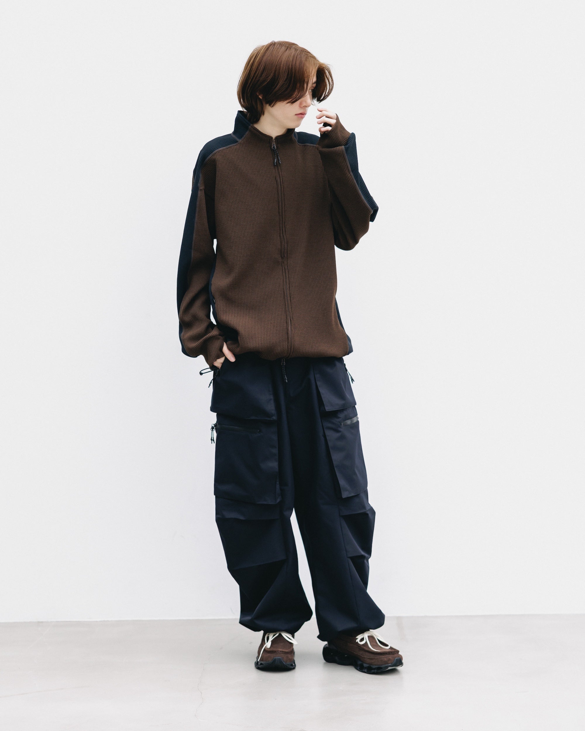 CITY LIGHT THERMAL ZIP UP (BROWN×BLACK)